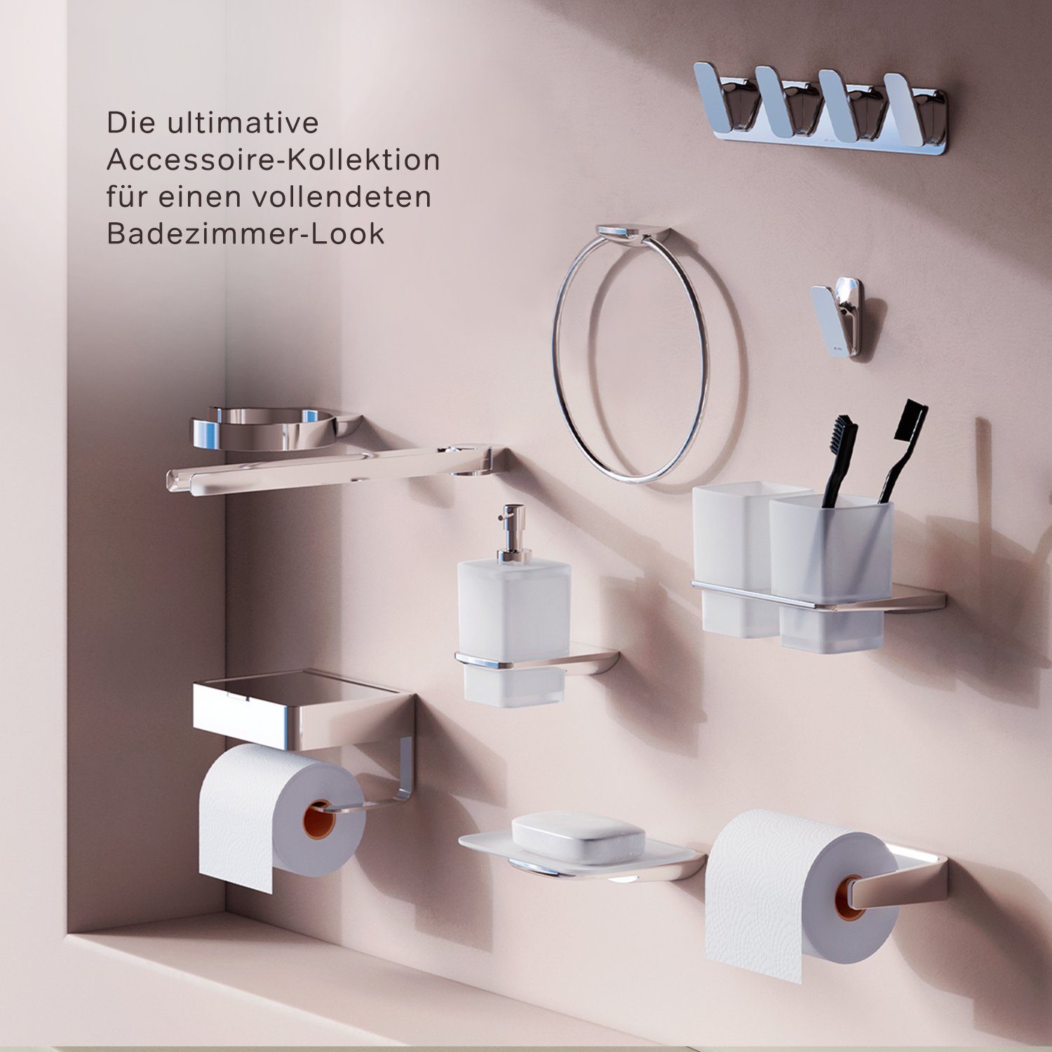AM.PM Wandhaken Inspire 2.0 Qualität, (1), für Langlebigkeit und Duschen, Metall Badezimmer, Zuverlässige Struktur Chrom Befestigung, sichere Küchen