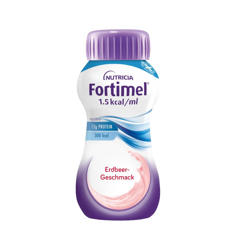 Nutricia Milupa GmbH Fortimel 1.5 kcal Erdbeere Trinknahrung, Set à, Hochkalorisch, glutenfrei, laktosearm, ballaststofffrei