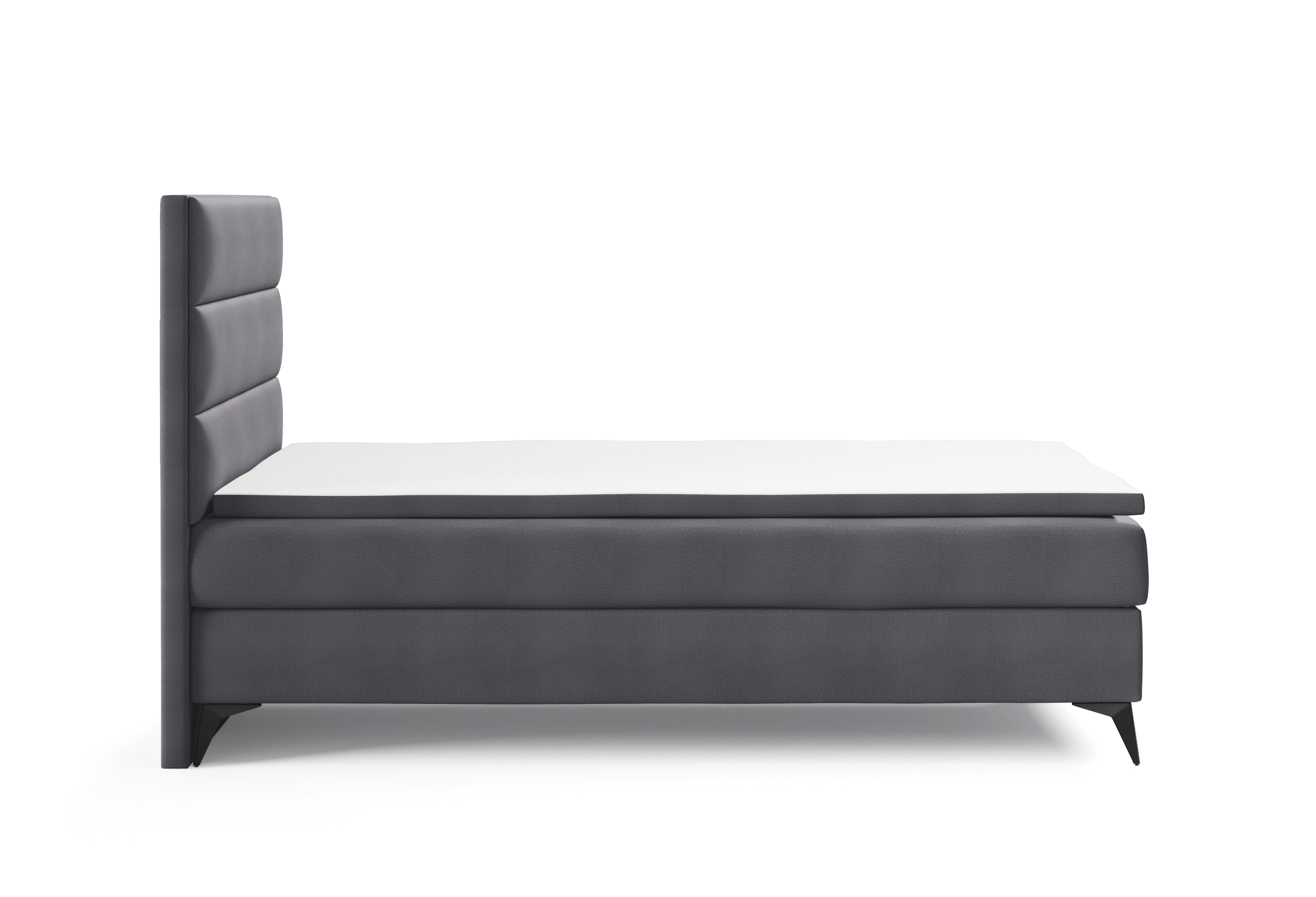 Best for Home Boxspringbett K4 NEO SINGLE Bonellfederkernmatratze mit Komfort Topper H3 (Einzelbett, Polsterbett mit gepolstertes Kopfteil, Jugendbett, Kinderbett versch. Größen, 1-St., 70x200 80x200 90x200 100x200 cm), Handwerksqualität, TOP Preis-Leistungs-Verhältnis