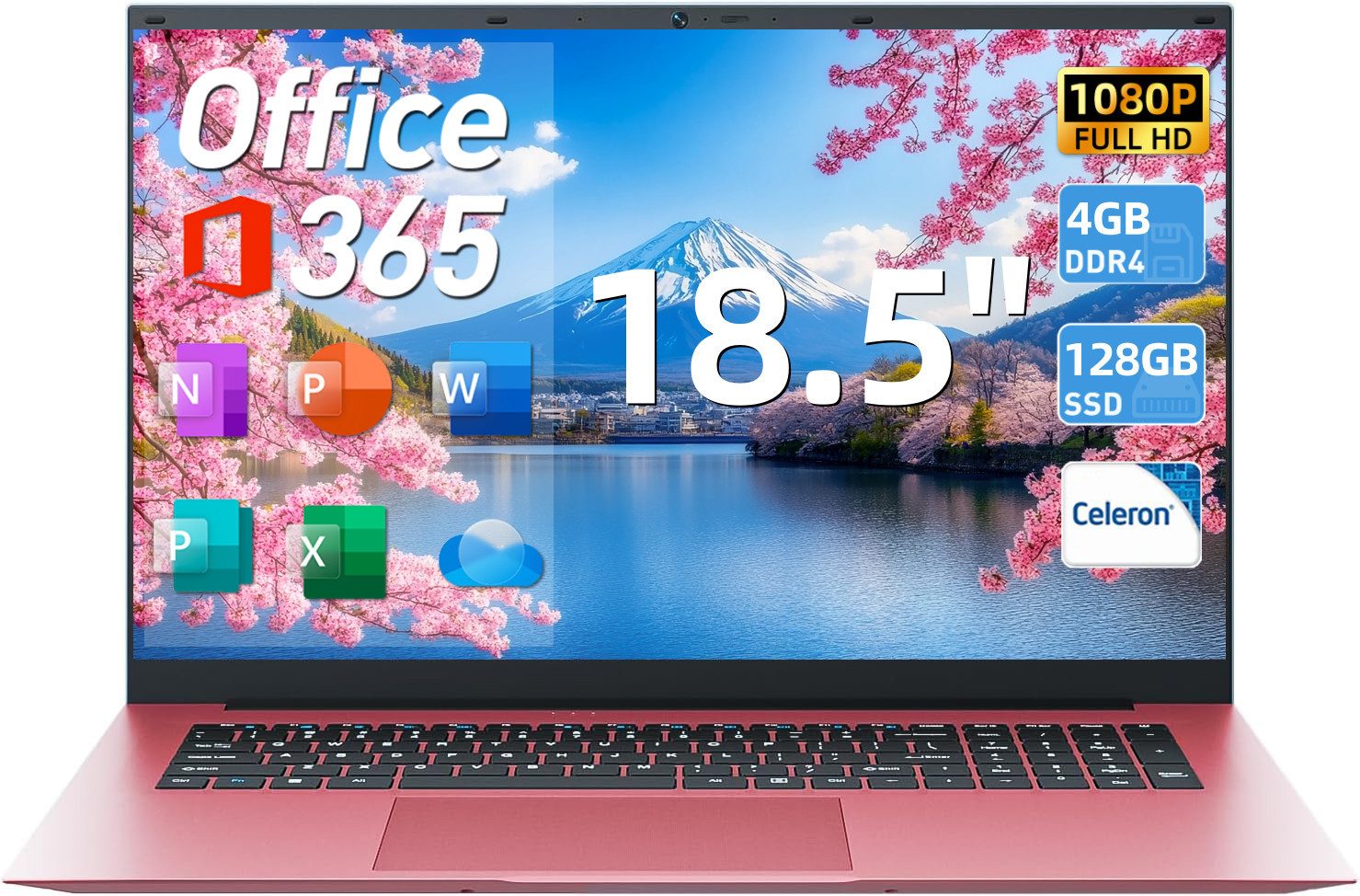 MENGHU 18,5" FHD Laptop Intel Celeron N5095 4GB RAM/128GB eMMC Windows 11 Pro Notebook (Intel Celeron N5095, 128 GB SSD, 4-core CPU)