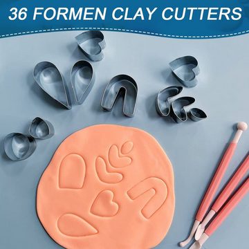 Fivejoy Ausstechform 126 Stück Polymer-Tonausstecher Set für Polymer Ton Schmuckherstellung