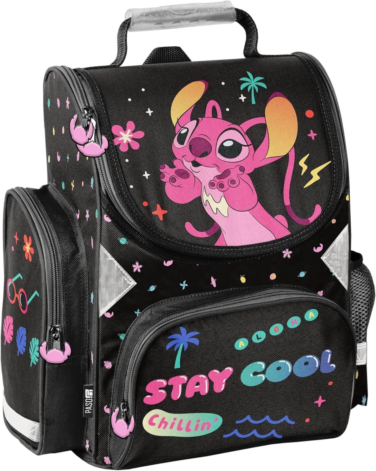GOLDKIDS Schulranzen Lilo Stitch 1.Klasse Mädchen ergonomischer Ranzen Federmappe penzil (etui Kinder, 1-tlg., maeppchen Turnbeutel Aufgabenheft), Grundschule 4er-Set. Geeignet ab der ersten Klasse Schultasche