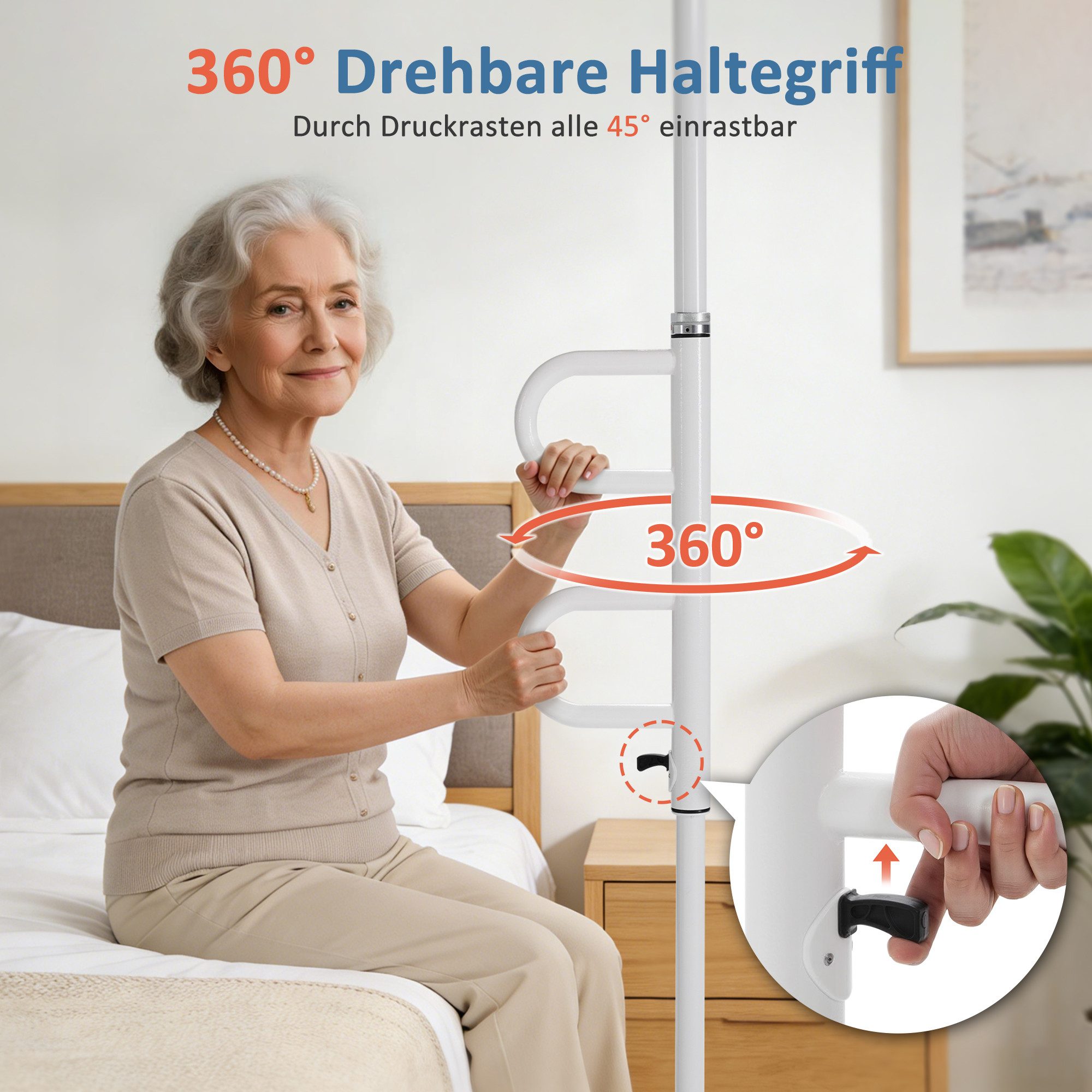 MCombo Haltegriff M MCombo Haltestange vom boden bis zur decke TD01CW (Weiß) – Bild 4 von 5