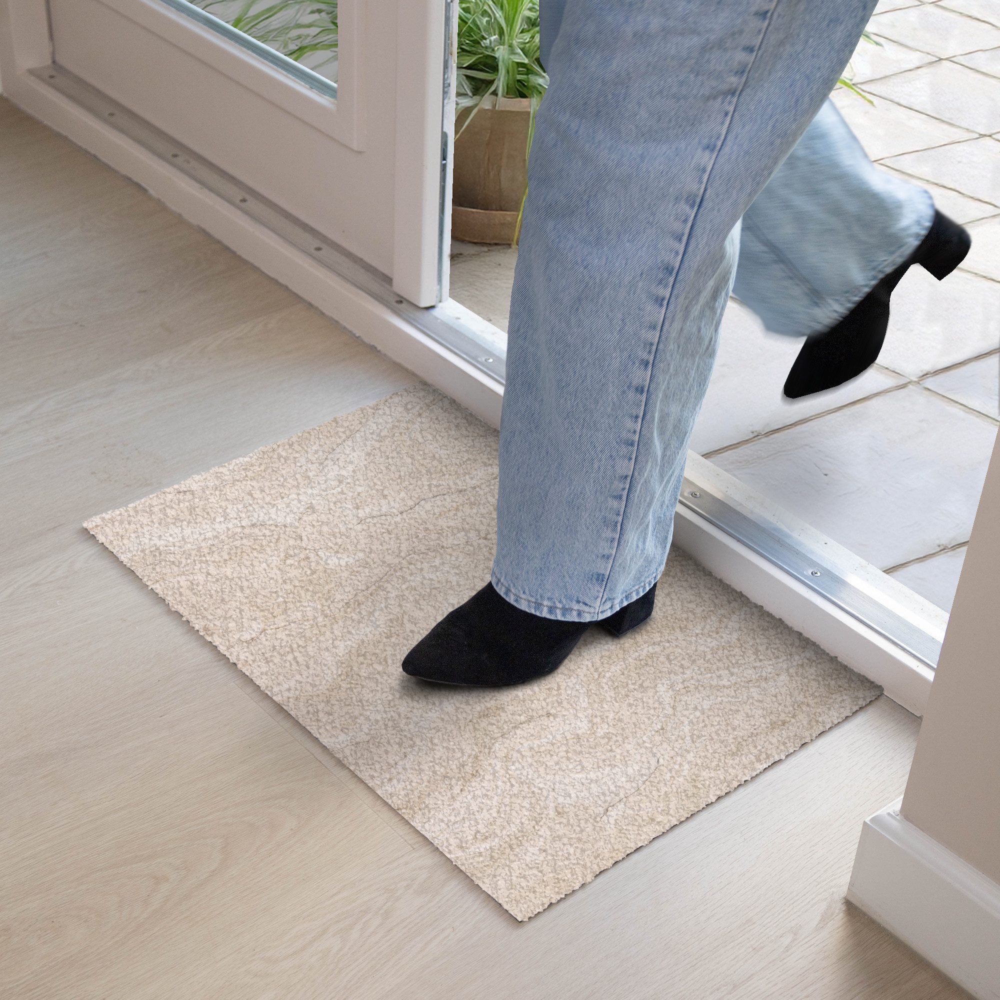 MuchoWow Fußmatte Marmor – Muster – Beige – Stein – Abstrakt, Rechteckig, innen Schmutzfangmatte, Tür, Schmutzfänger Flur, Teppich 60x40 cm – Bild 2 von 5