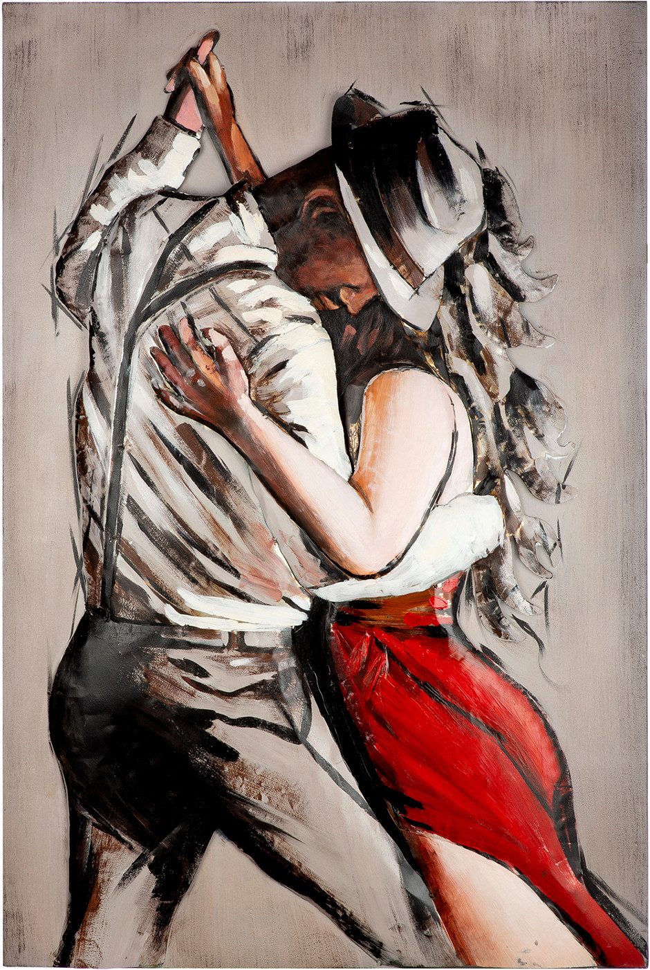 Casablanca by Gilde Metallbild Bild rechteckig Tango grau, Paar (1 St), Tanzpaar Tanzmotiv Bewegung Leidenschaft Bar- und Lounge-Deko