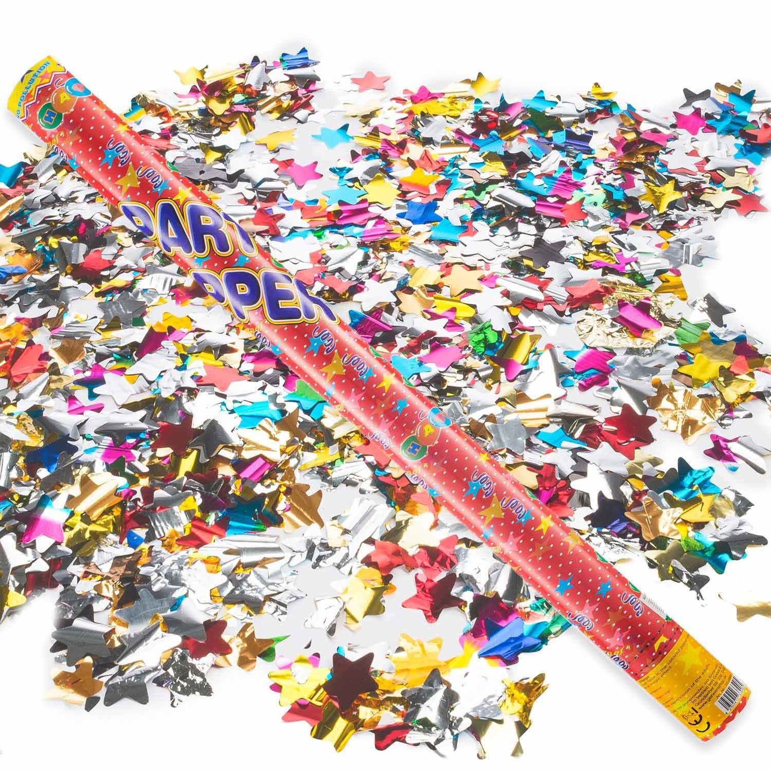 Goods+Gadgets Konfetti GOODS+GADGETS Konfetti Kanone Blaster 100 cm – Party Popper XXL, Konfetti-Shooter Party Popper