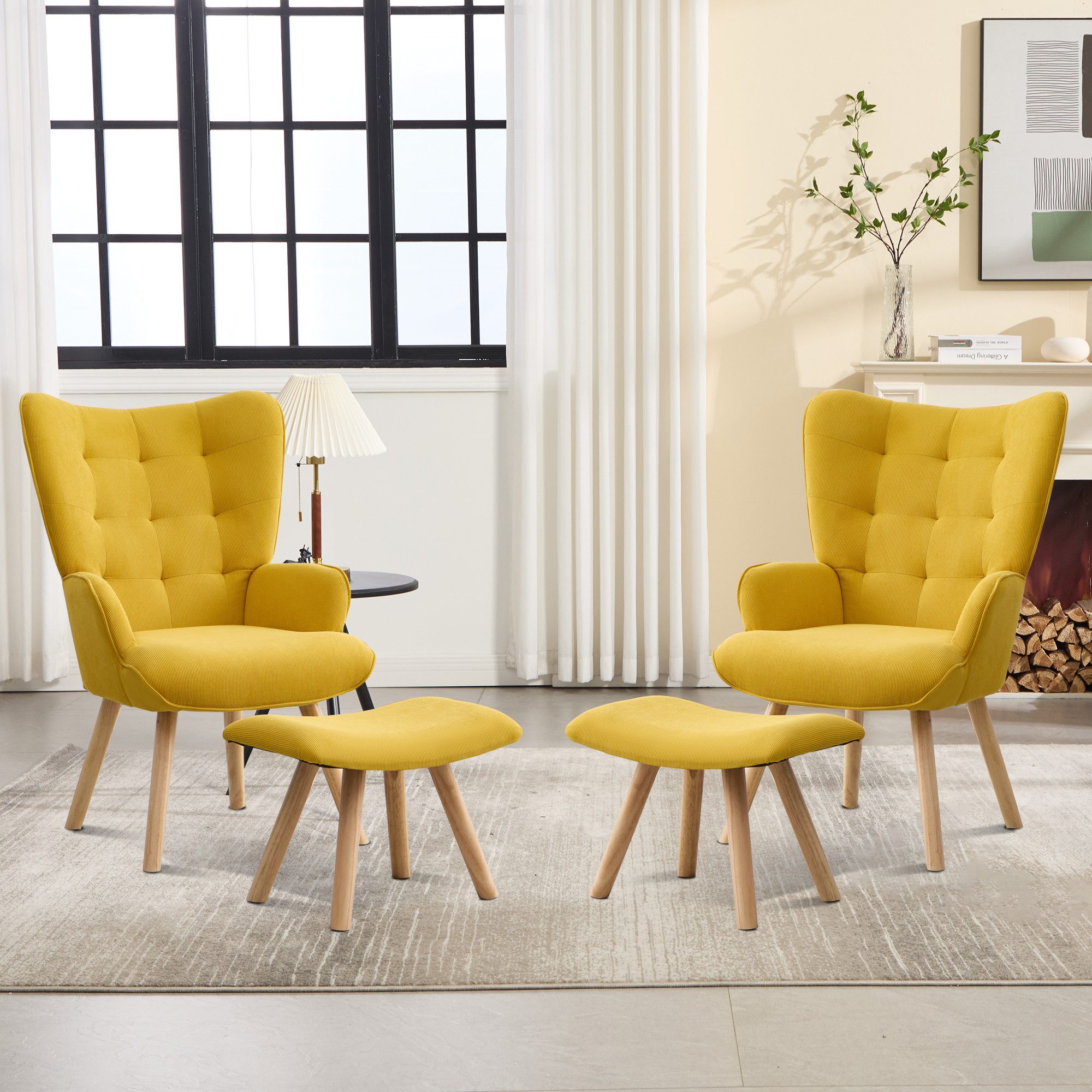CANMOV Relaxsessel Moderner Relaxsessel mit Hocker, Bequemer Lounge Sessel für Wohnzimmer (2-St., bestehend aus Sessel und Hocker), Ergonomischer Polstersessel mit Hocker, Bequemer Lesesessel