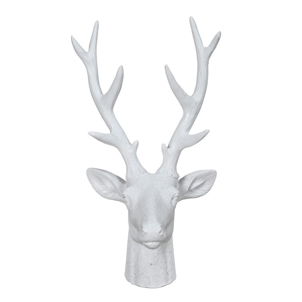 Posiwio Dekoobjekt Hirsch RUDI weiß Hirschkopf günstig online kaufen