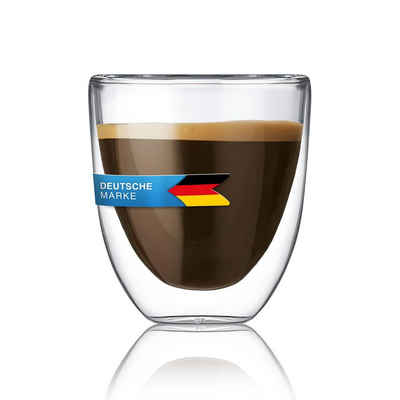 Dimono Espressoglas Doppelwandiges Trinkglas 80 ml, Borosilikatglas, Espressotasse