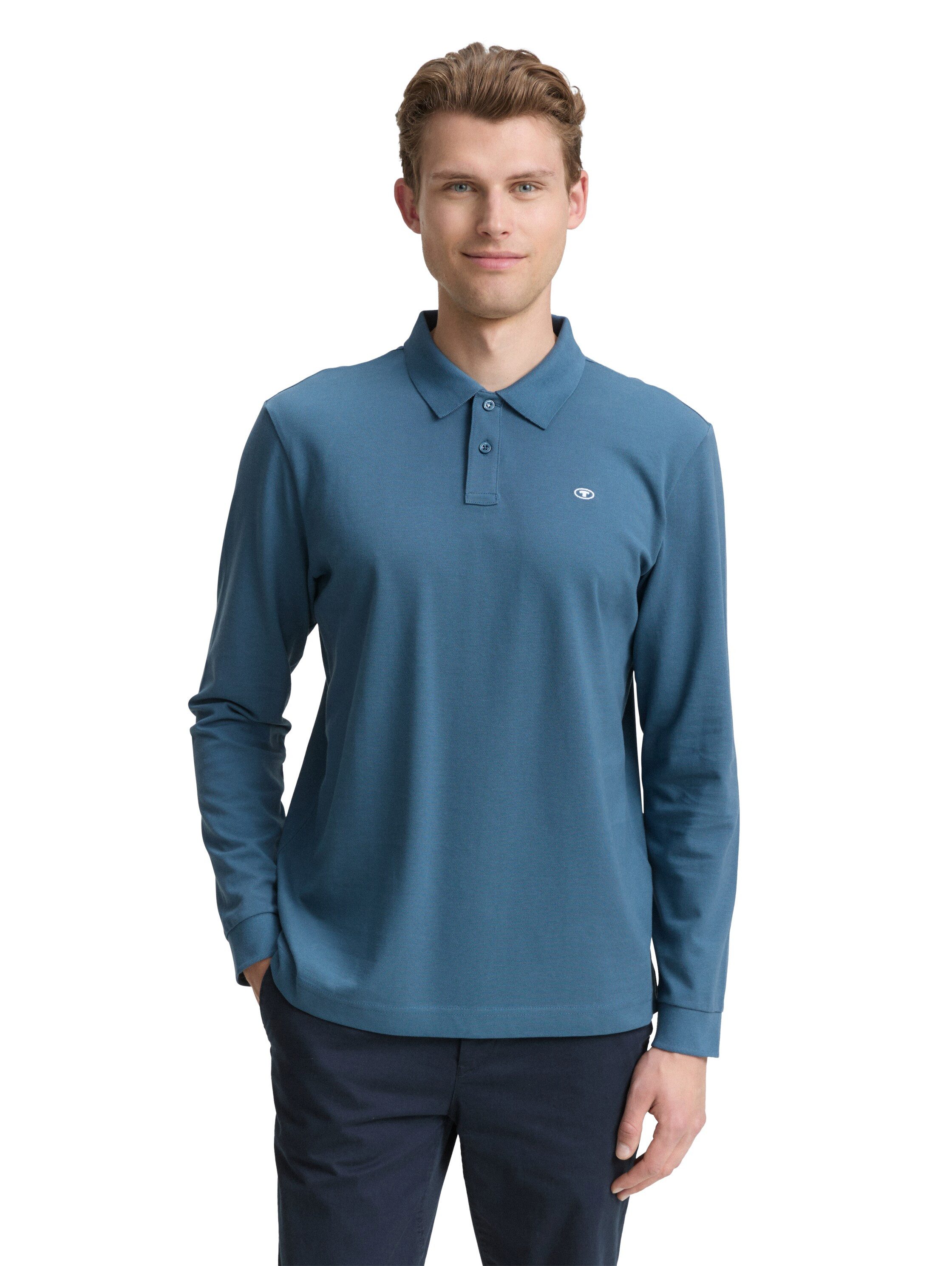 TOM TAILOR Langarm-Poloshirt mit Logo-Stickerei günstig online kaufen
