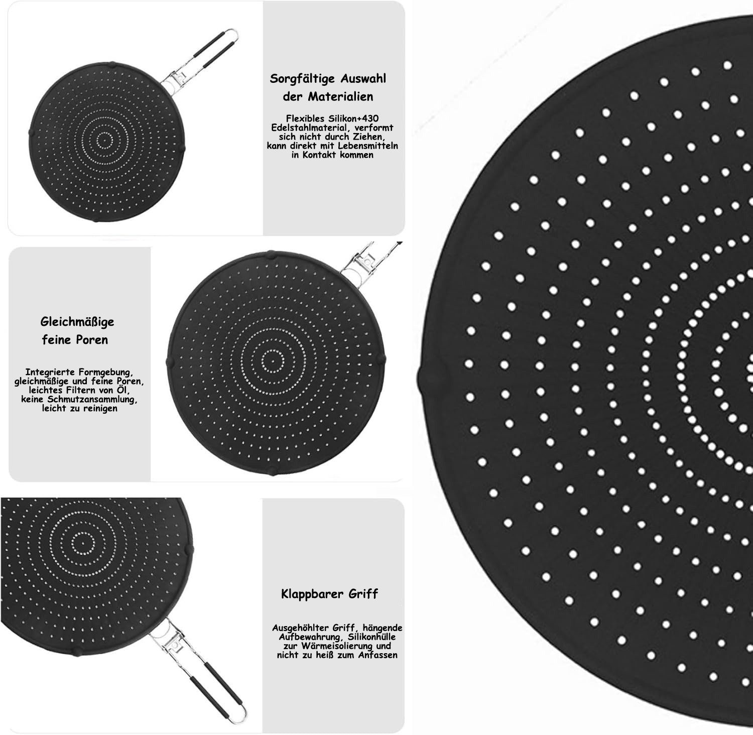 SinLaw Küchensieb Ausgehöhlter Deckel, damit das kochende Wasser nicht überläuft, (1-St), Bequeme Lagerung, küchensieb edelstahl