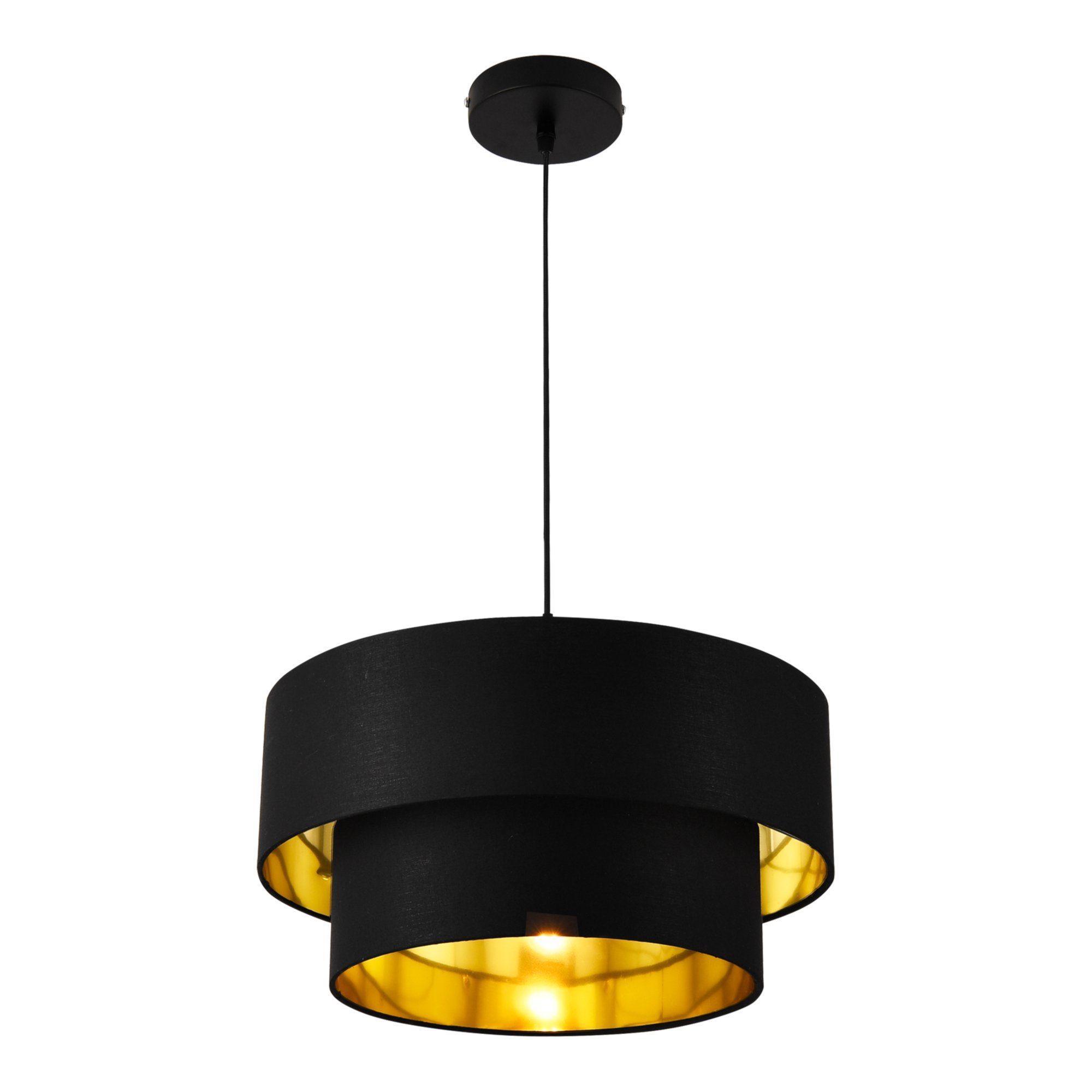 lux.pro Hängeleuchte, ohne Leuchtmittel, »Lopar« Deckenleuchte Pendelleuchte 40cm schwarz/gold