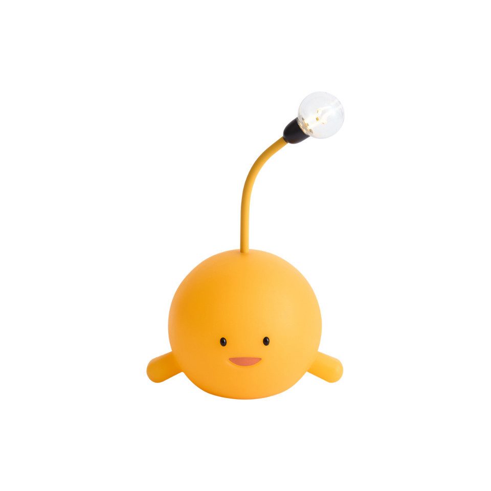 Qazqa Tischleuchte Bulby, LED fest integriert, Extra-Warmweiß, QAZQA Tisch­leuchte, integrated, Gelb, Kunststoff, Modern