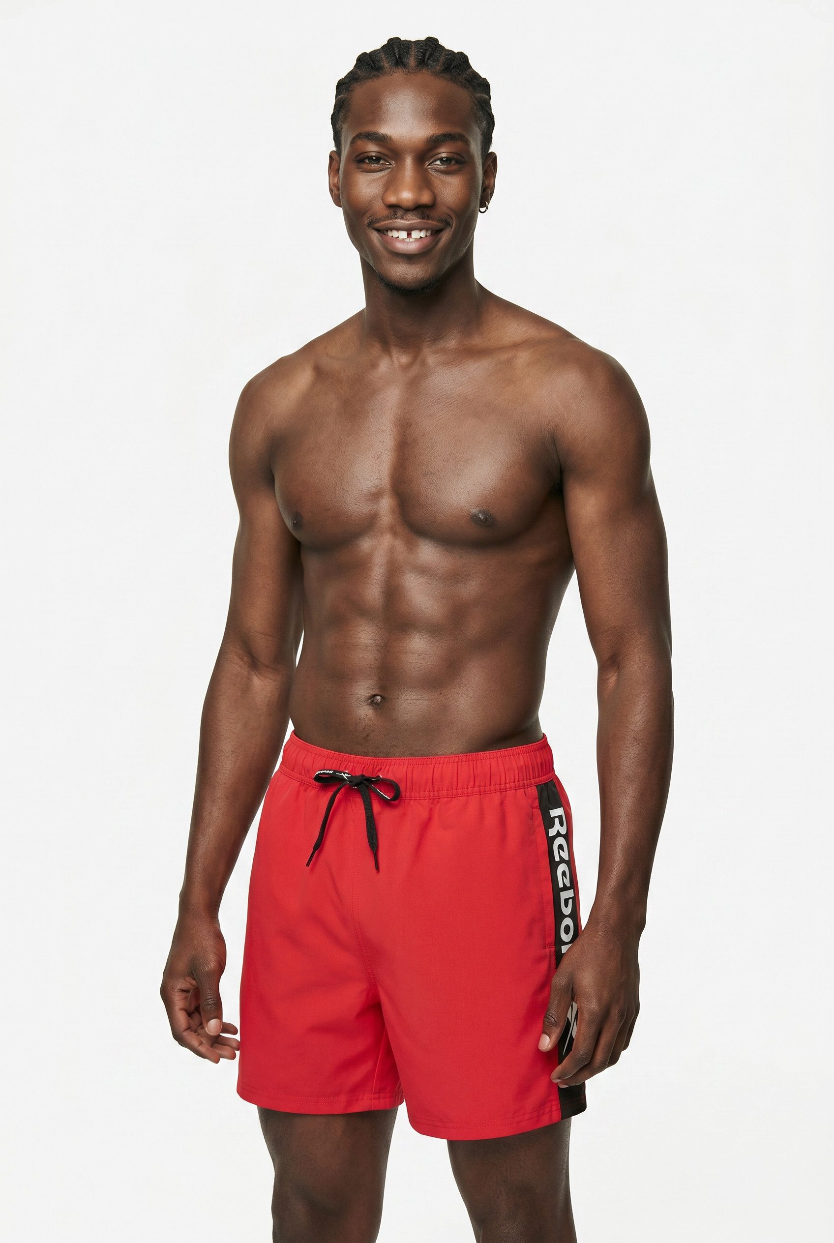 Reebok Badeshorts Clayton (1-St) mit Kordelzug und elastischem Bund, mit Logo, schnell trocknend, basic