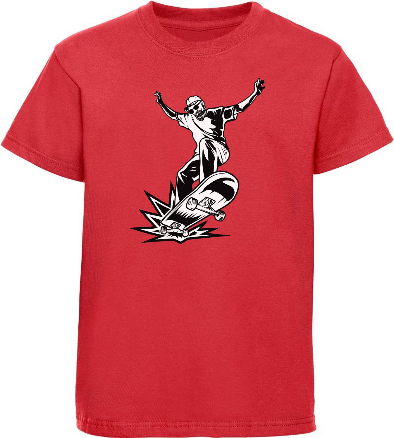 T-Shirt Kinder Print Shirt cooler springender Skater Silhouette