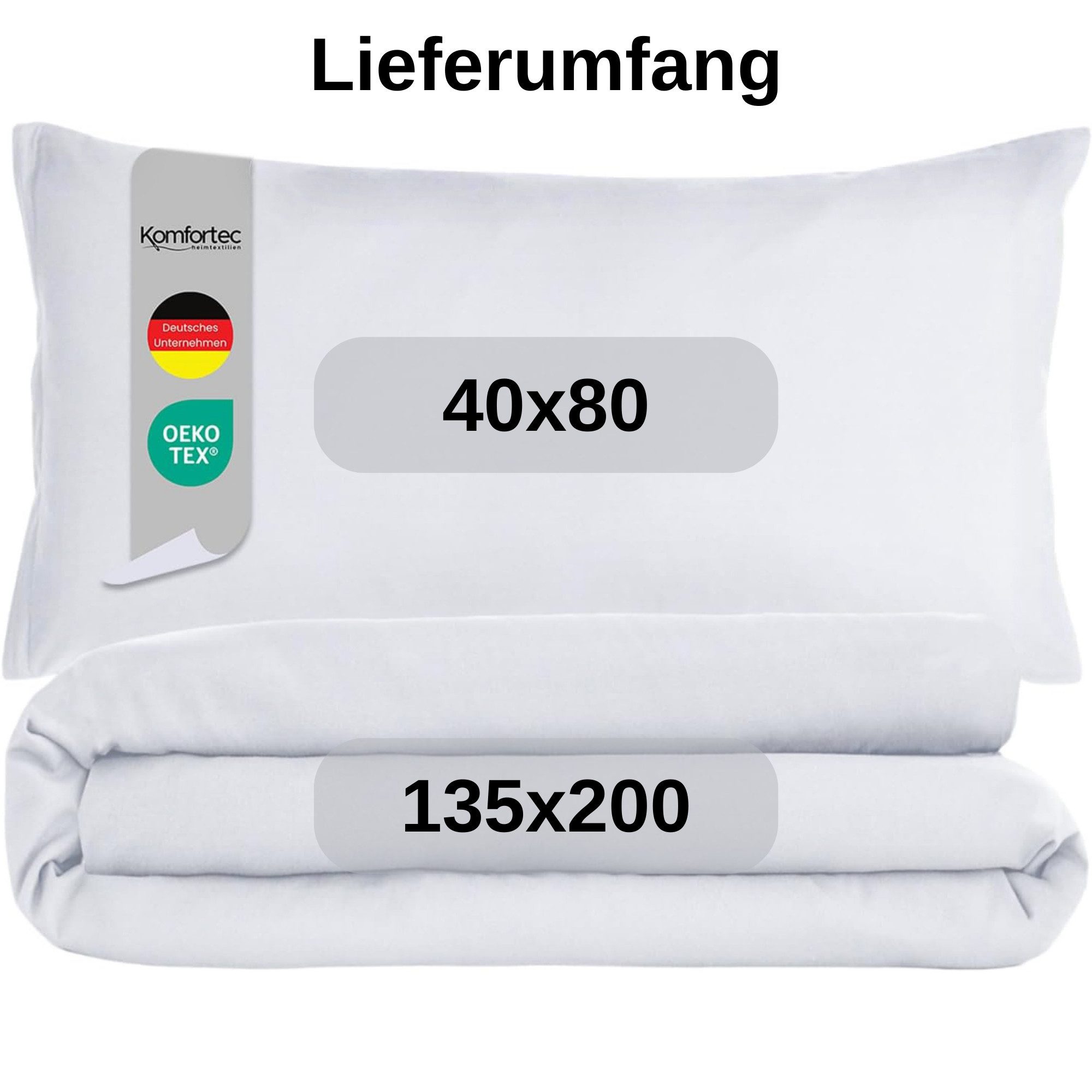 Komfortec Bettwäsche Premium, 135 x 200 bis 220 x 240 cm, 6 verschiedene Größen zur Auswahl, gebürstet 100% Mikrofaser, 2 teilig, Superweiches Bettwäsche-Set, Knitterfrei, Atmungsaktiv