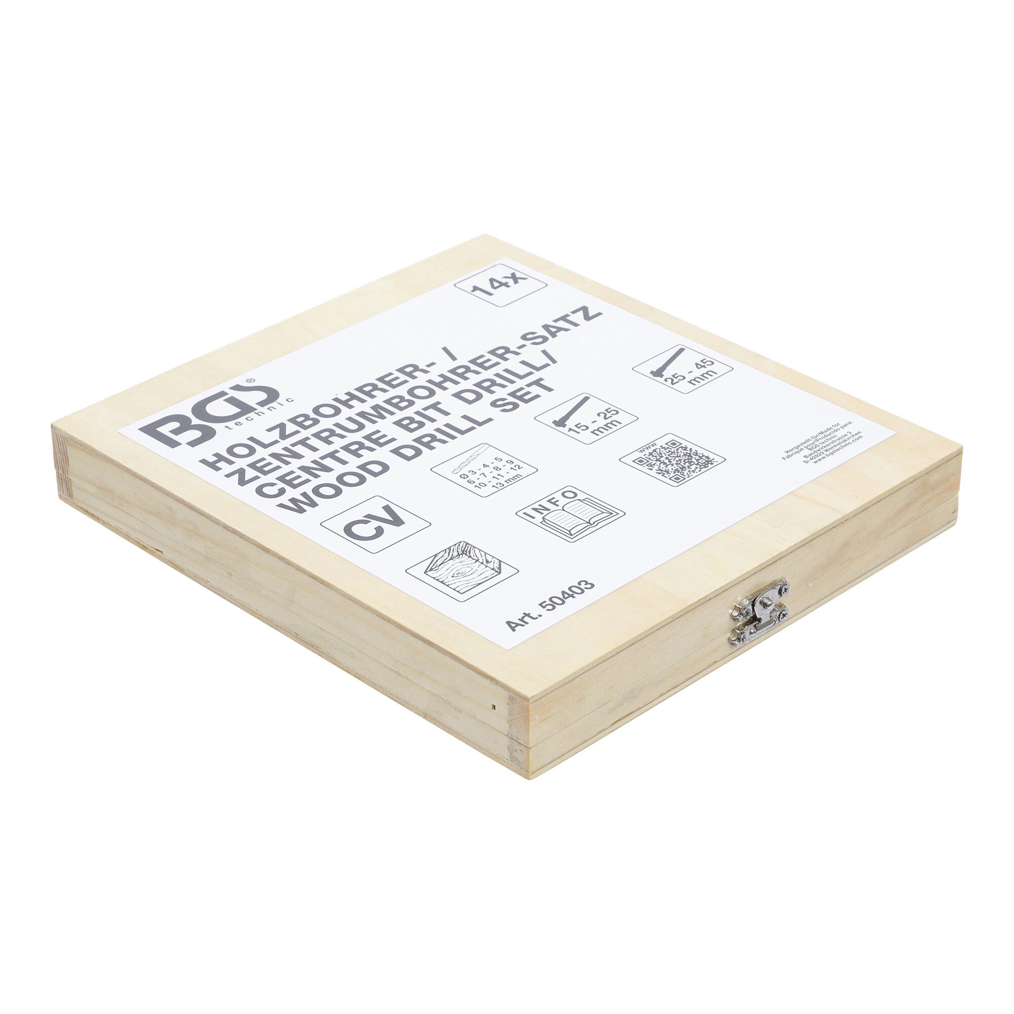 BGS technic Holzbohrer BGS Holzbohrer- / Zentrumbohrer-Sat, 14-tlg.