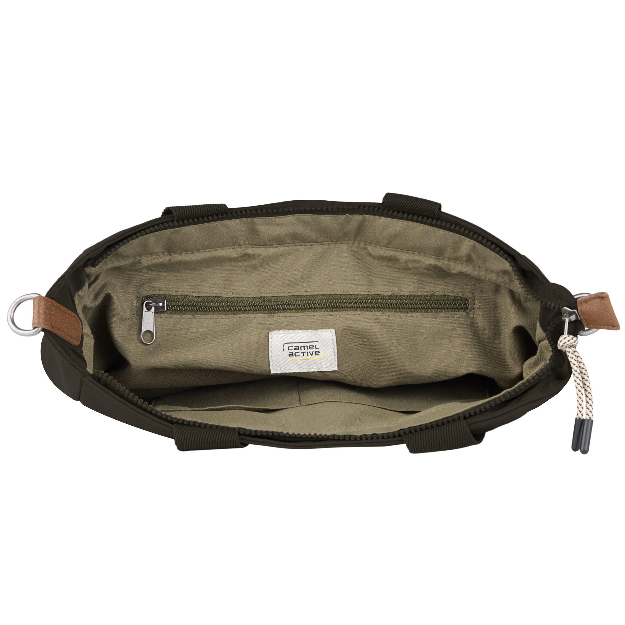 camel active Shopper Aurum (Set, 2-tlg., abnehmbare Anhänger), aus recyceltem Polyester in Nylonstruktur, leicht & mit feinen Details