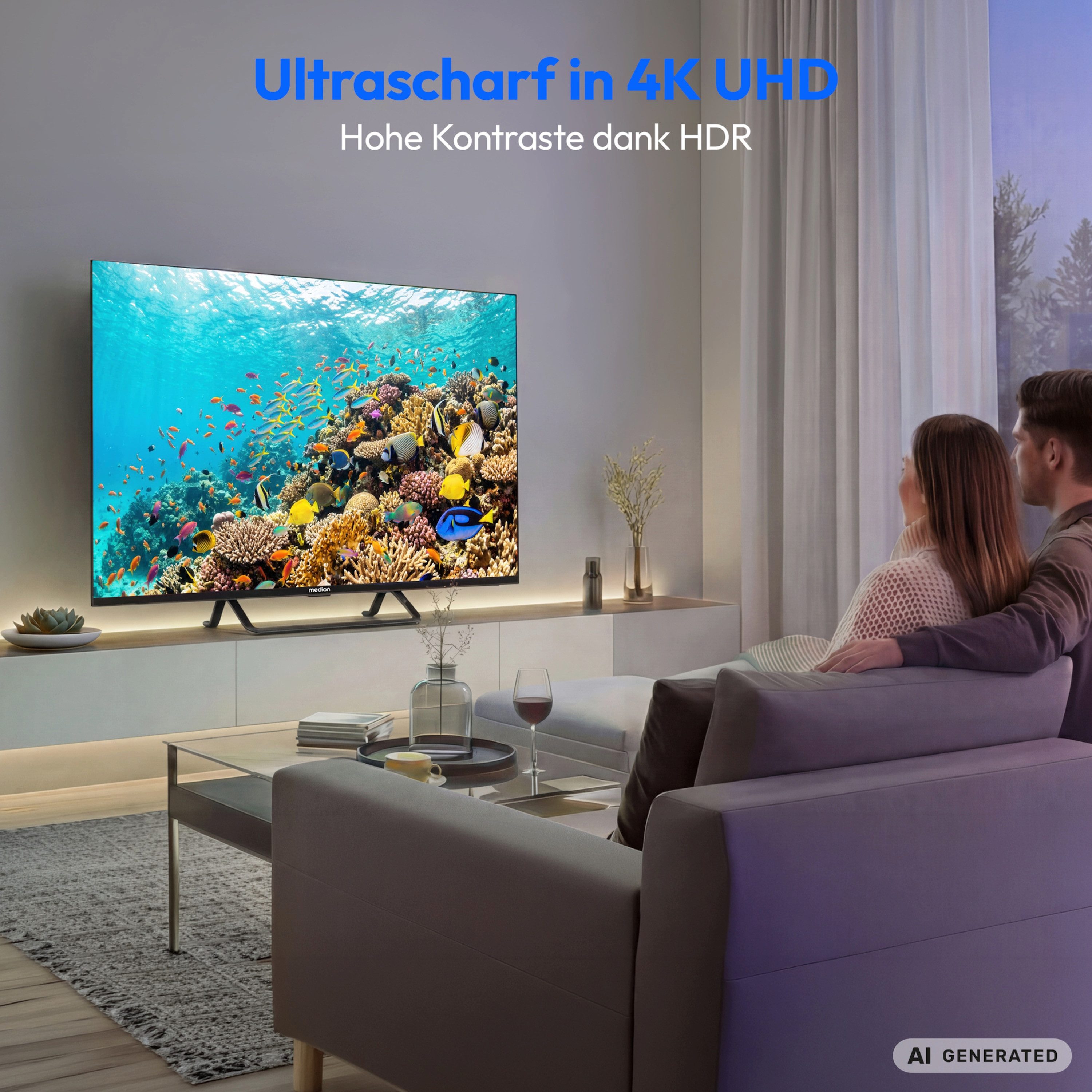 Medion® MD855701 LCD-LED Fernseher (138.8 cm/55 Zoll, 4K Ultra HD, 60Hz, X8552603) – Bild 4 von 5