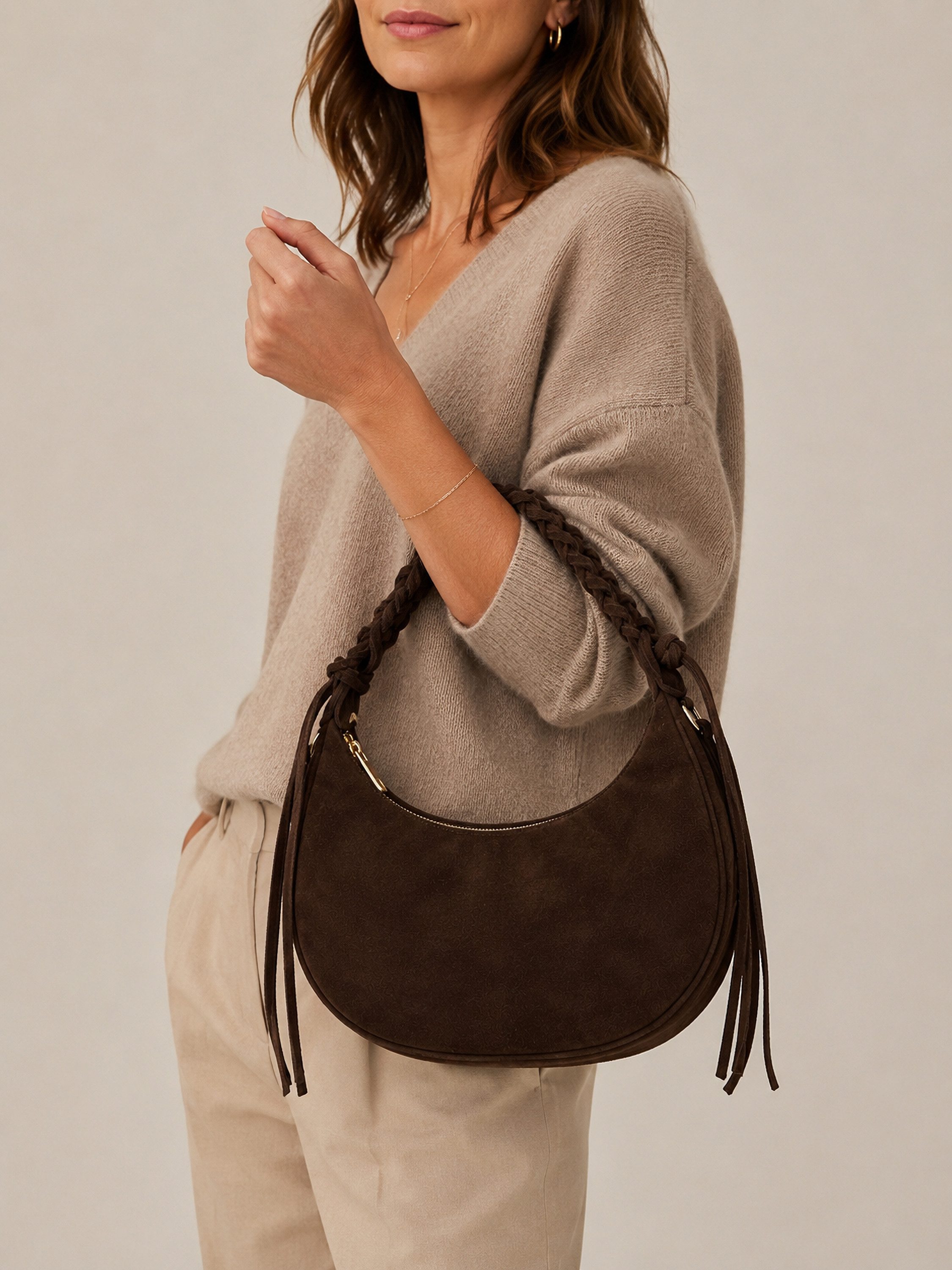 COLLEZIONE ALESSANDRO Schultertasche Siena, aus italienischem Wildleder