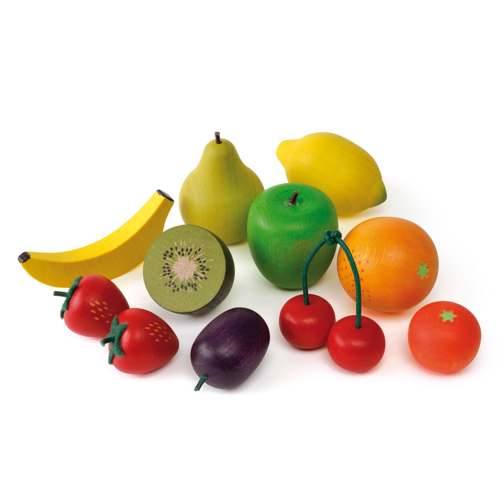 Erzi® Lernspielzeug (Set, 9-St), Logopädiesortierung Obst, Therapiematerial aus Buchenholz