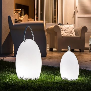 Licht-Trend Gartenleuchte RGB-LED Außen-Akkulampe Amande Corde 39,5cm mit App-Steuerung Weiß