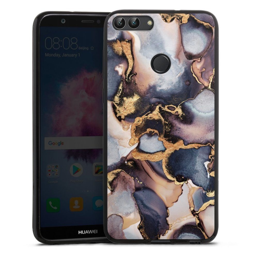 DeinDesign Handyhülle »Dreamy Ink Grey Gold Print« Huawei P Smart (2018 ...