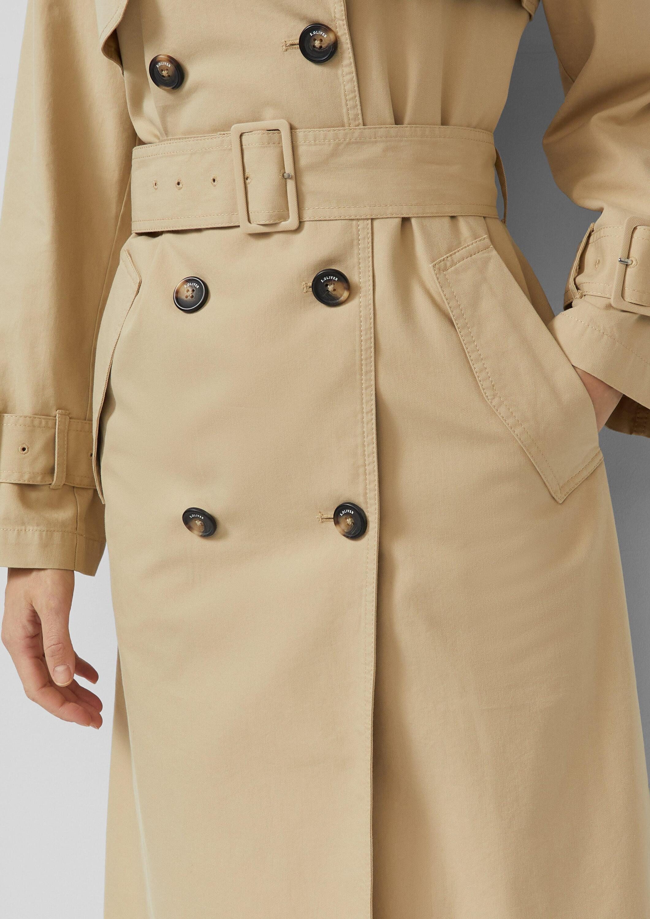s.Oliver Trenchcoat Outdoor-Mantel Leichter Trenchcoat aus Lyocell