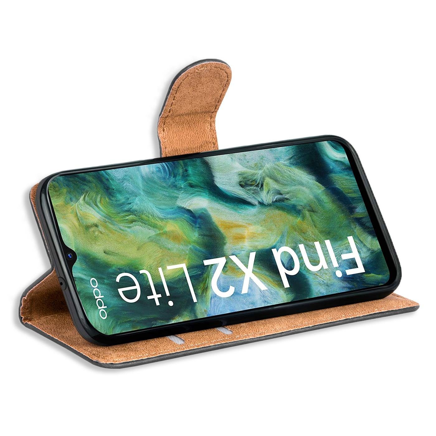 CoolGadget Handyhülle Wallet Klapp Tasche Book Case für Oppo Find X2 Lite 6,4 Zoll, Hülle Klapphülle Flip Cover Etui Schutzhülle