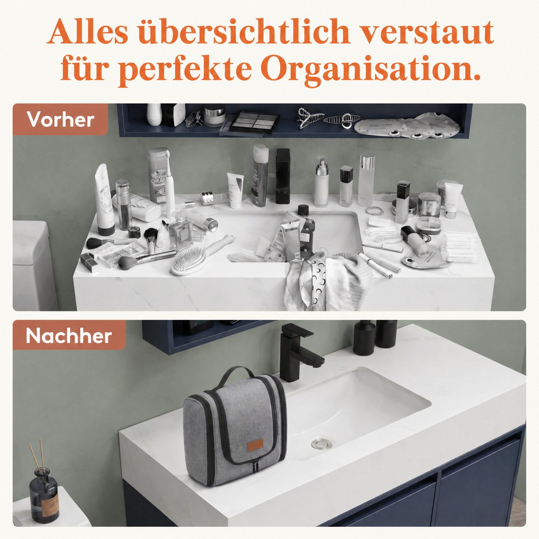 Lifewit Kulturbeutel Aufhängbarer wasserdichter Kulturbeutel mit Fächern für Reise & Bad.