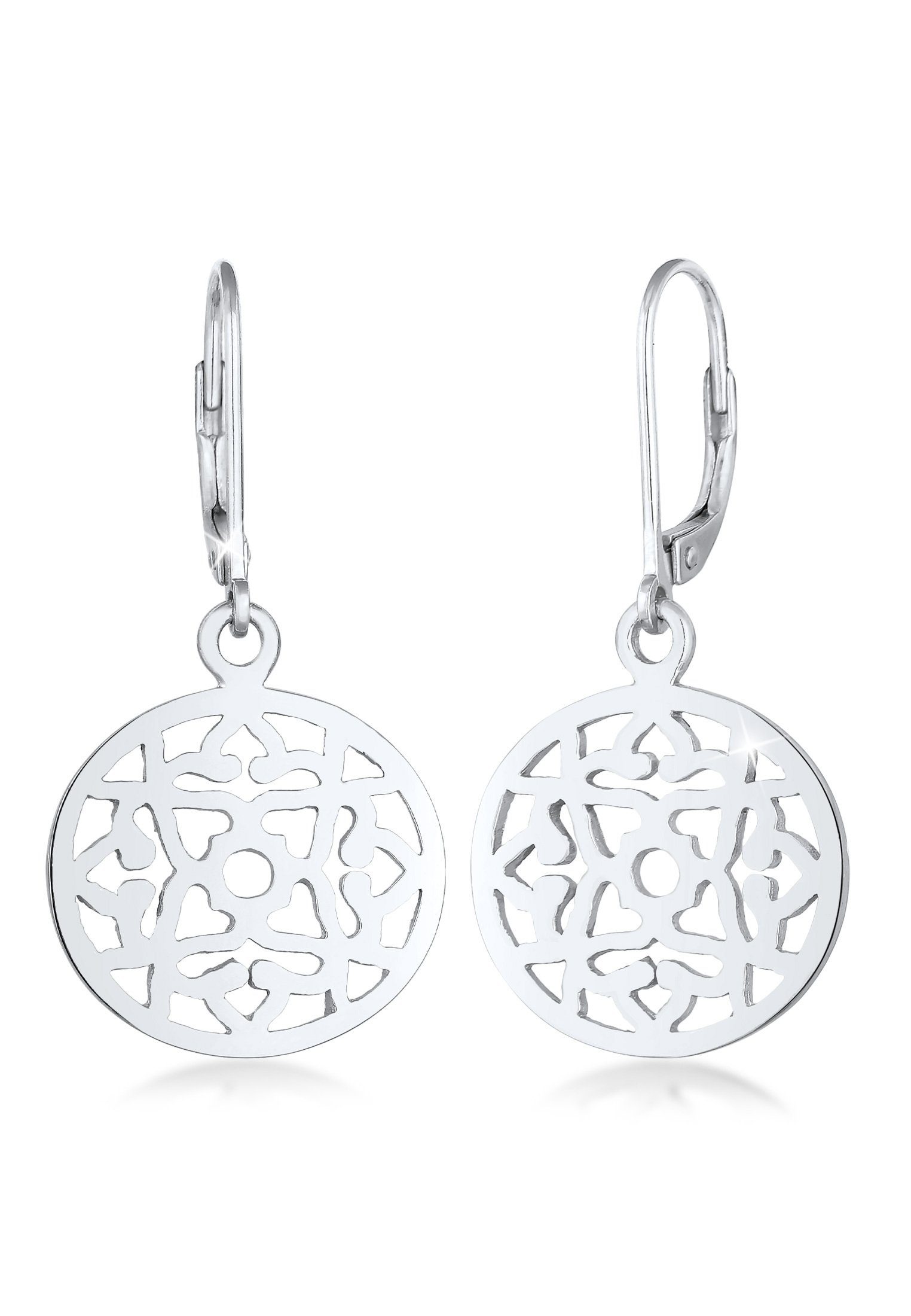 Elli Paar Ohrhänger Ornament Orientalisch Rund 925 Silber, Boho, Ornament