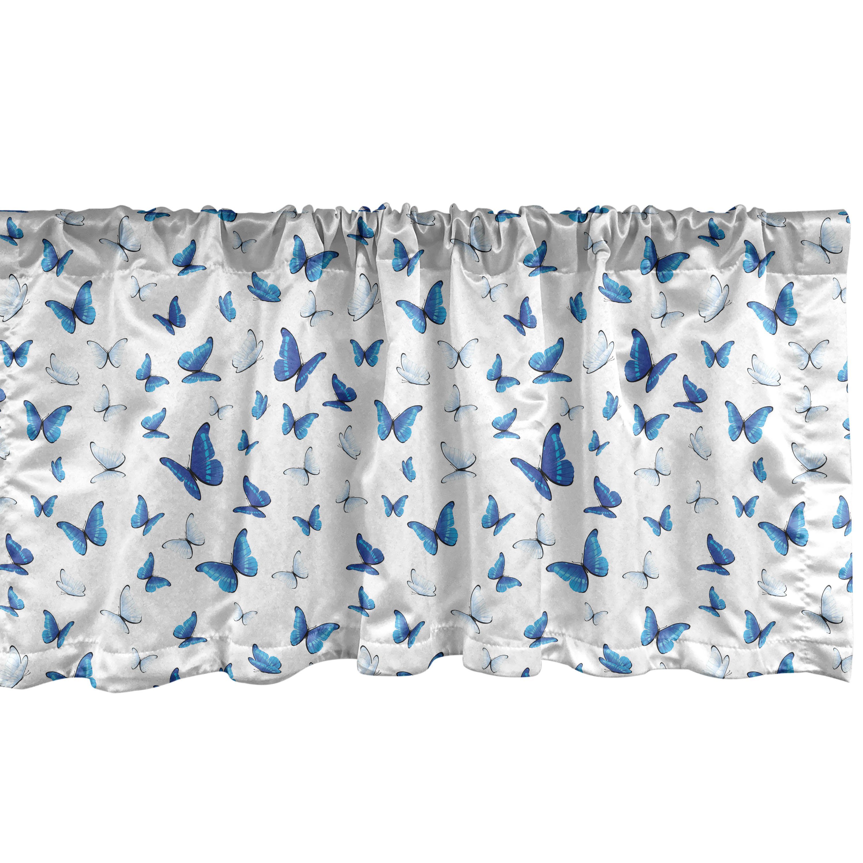 Scheibengardine Vorhang Volant für Küche Wildnis Schmetterling Dekor Stangentasche, Regenwald Microfaser, mit Abakuhaus, Schlafzimmer
