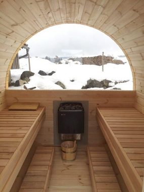 JVmoebel Sauna Saunafass Fasssauna Außensauna Personen 6-8 Holz Thermoholz, BxTxH: 2.27 x 4.8 x 2.08 cm, 46,00 mm, (1-St., 1x Sauna) Made in Europa