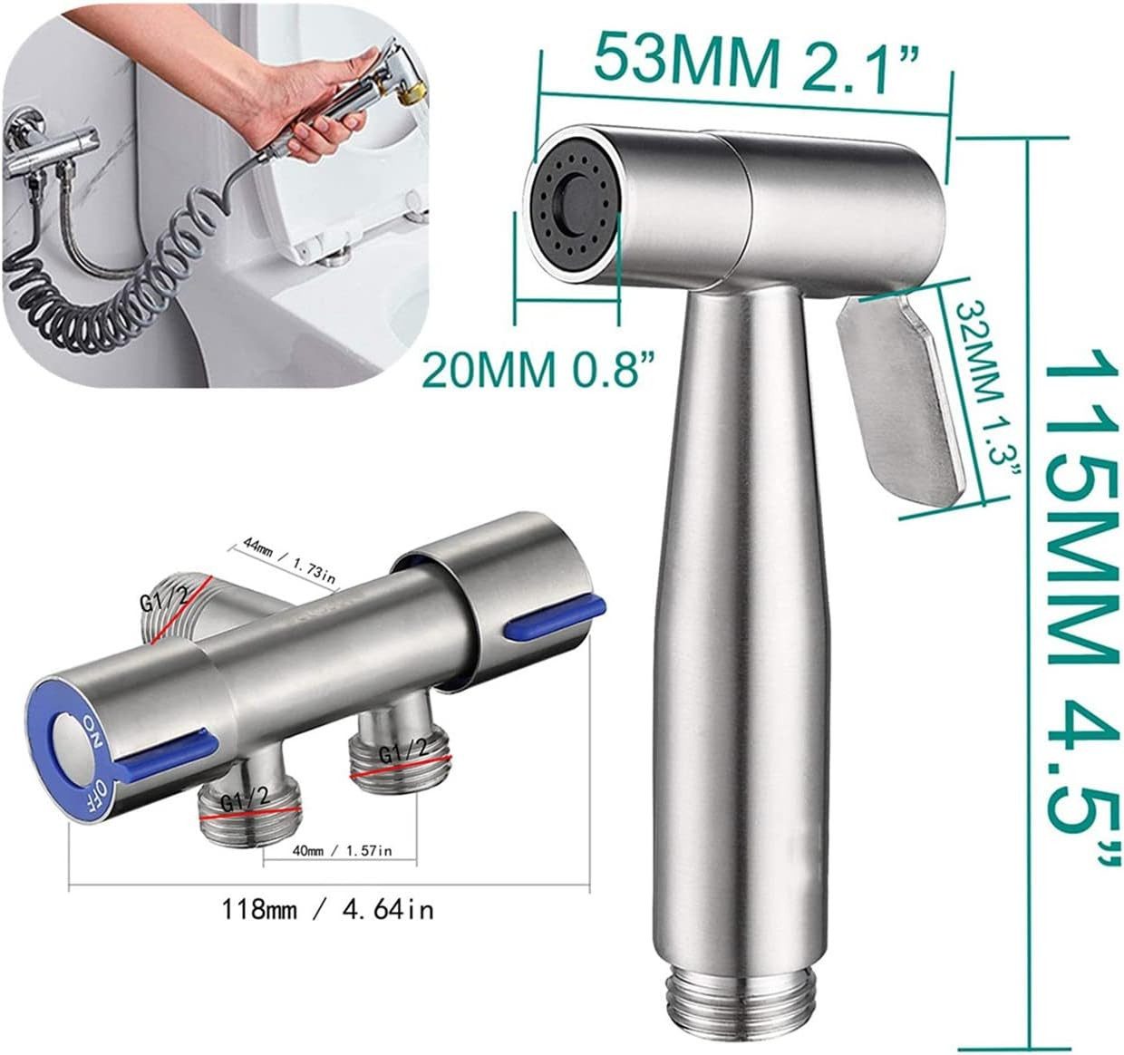 SinLaw Bidetarmatur Edelstahl Bidet-Sprühgerät,mit 2m Schlauch & Klemmmonta günstig online kaufen