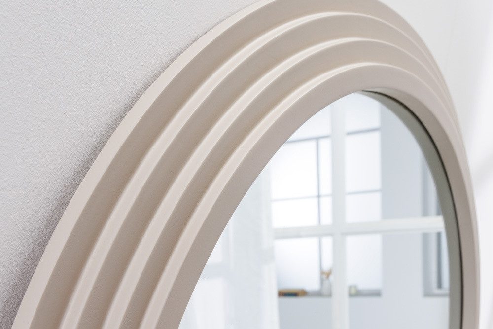 LebensWohnArt Wandspiegel Extravaganter Rundbogen Design Spiegel 160x80cm FORMOSA greige