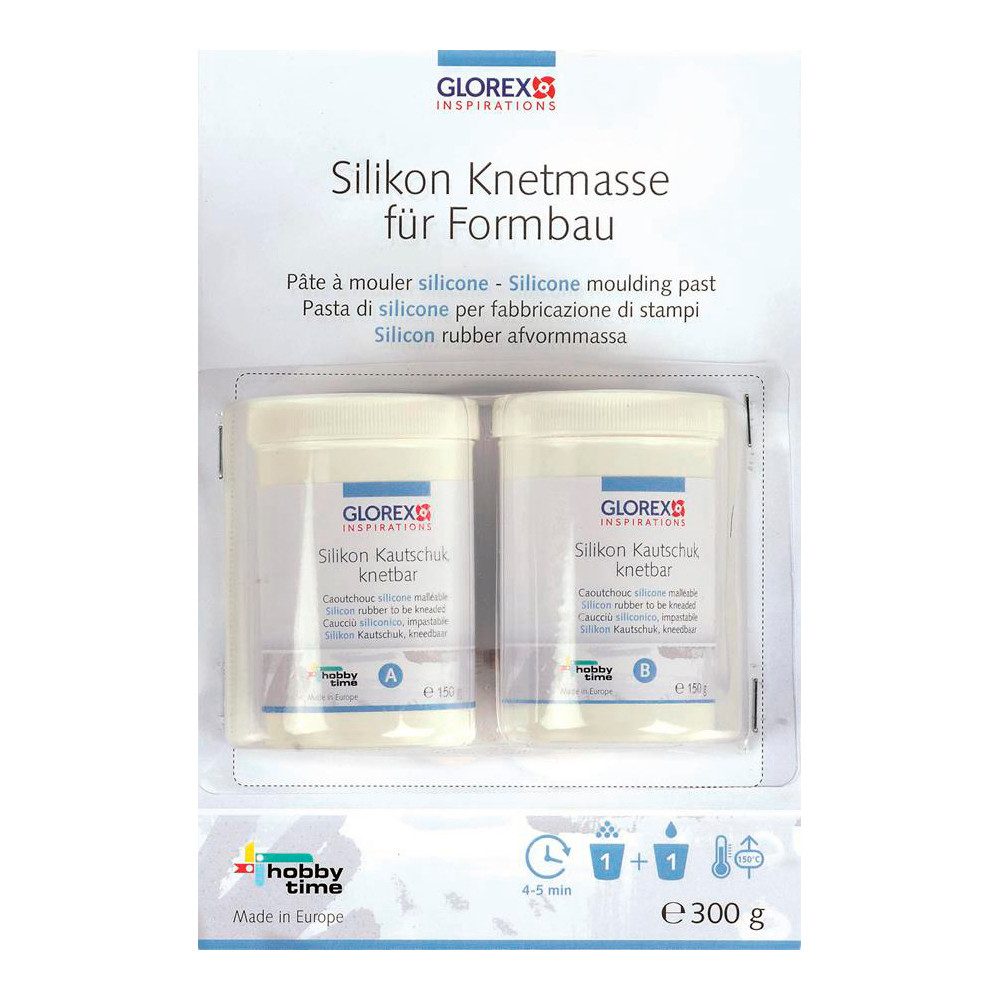 Glorex Modelliermasse Silikon Knetmasse für Formbau, 2-Komponenten, 2 Teile