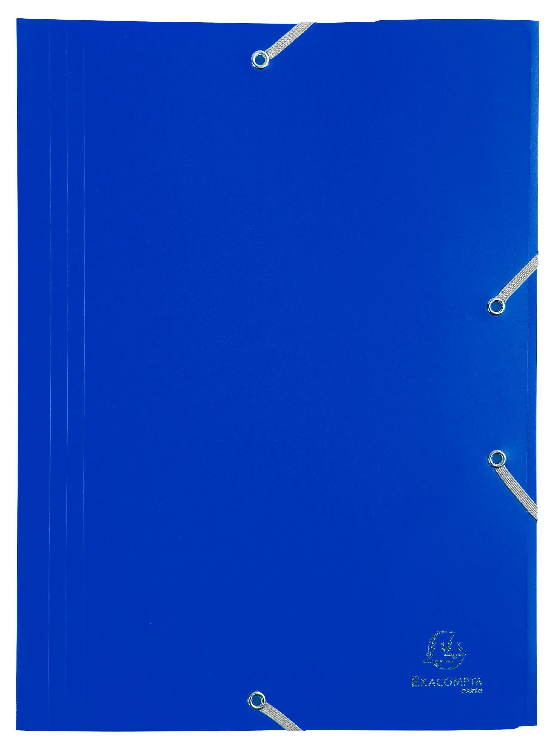 Organisationsmappe 30x Sammelmappe +Gummizug 3 Klappen PP 400µ Eco A4 Blau 55902E