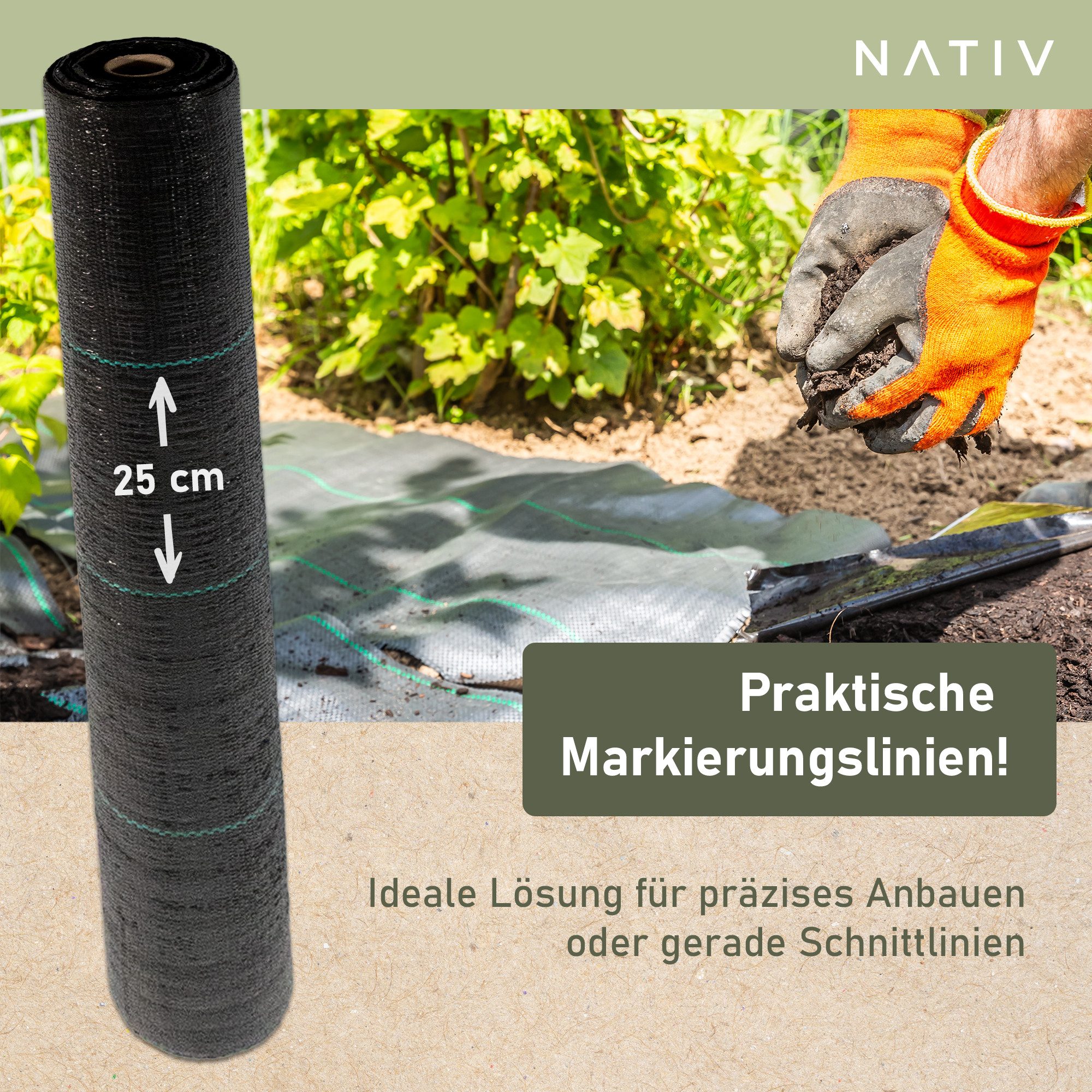 Lemodo Unkrautvlies Unkrautvlies, Gartenvlies schwarz, Bodenvlies reißfest, zuschneidbar, 1x10m, 1x25m