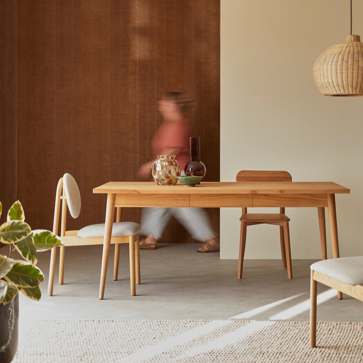 Tikamoon Esstisch Esstisch aus Teakholz massiv Esszimmer Tisch 180x80 cm neu Tikamoon