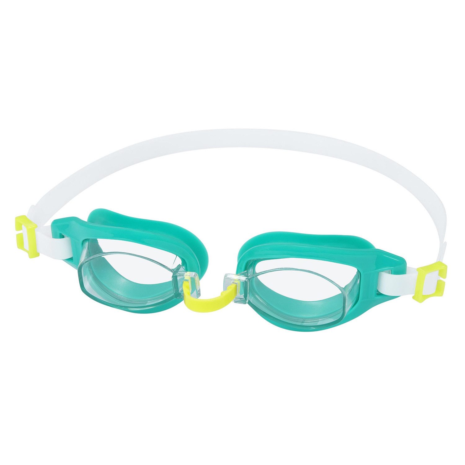 Bestway Schwimmbrille Aqua Burst Essential™ Schwimmbrille ab 7 Jahren, (Packung, Verstellbarer Nasenbügel + verstellbares Silikon-Kopfband), 100% latexfrei