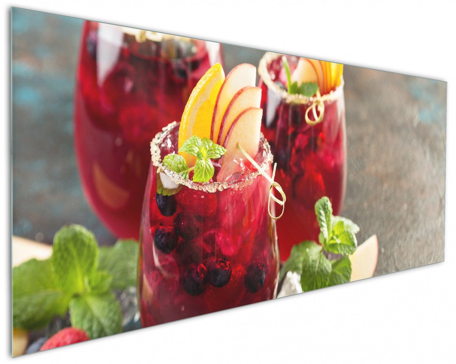 Wallario Küchenrückwand Sommerlicher Wildbeerencocktail, (1-tlg)