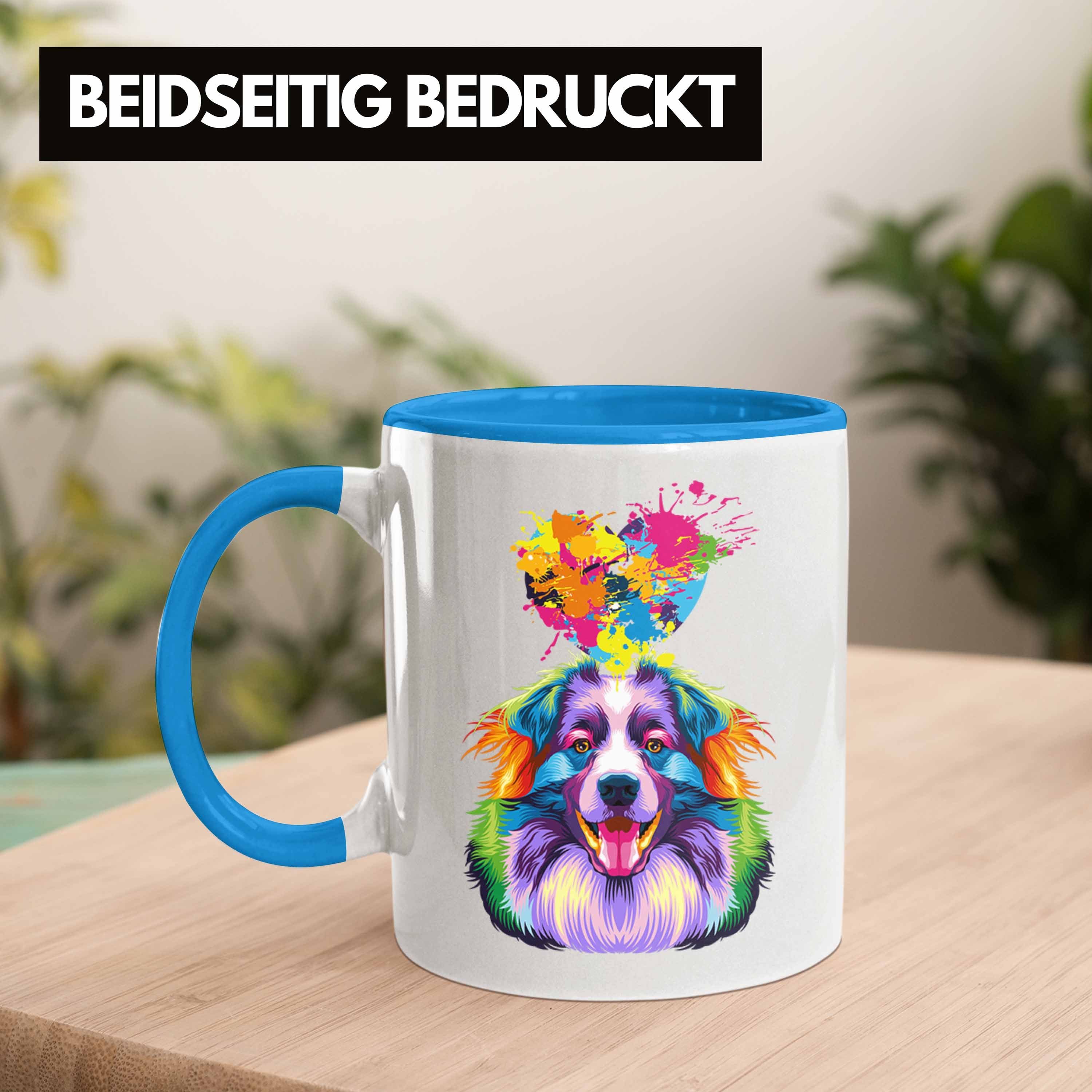 Tasse Spruch Shepherd Australian Lustiger Farbe Geschenk Herz Besitzer Blau Tasse Trendation