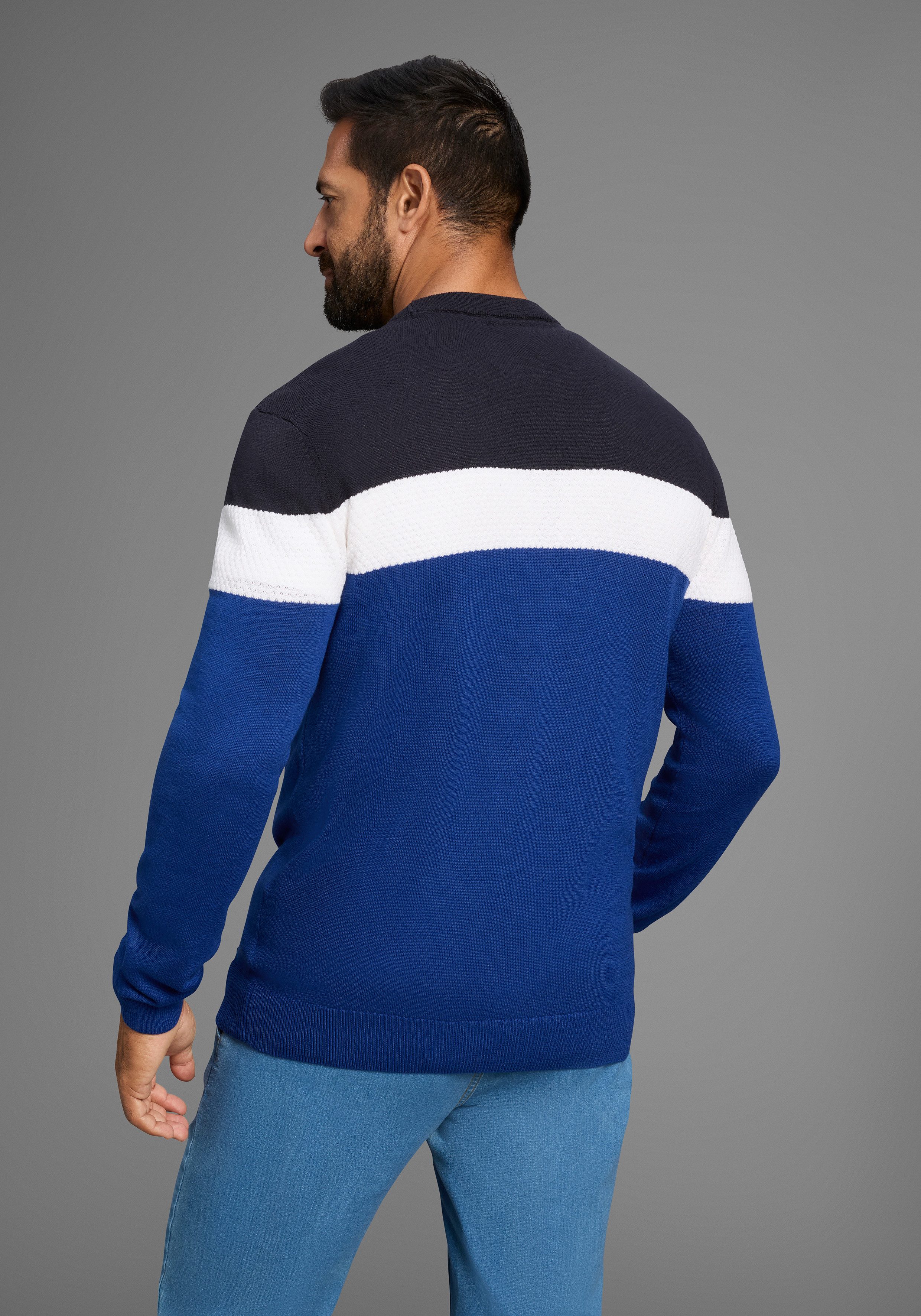 H.I.S Rundhalspullover neue Farben! Colorblocking, in günstig online kaufen