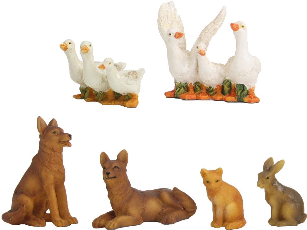 FADEDA Tierfigur 6x FADEDA Tierset, Hoftiere, Höhe in cm: 3,2