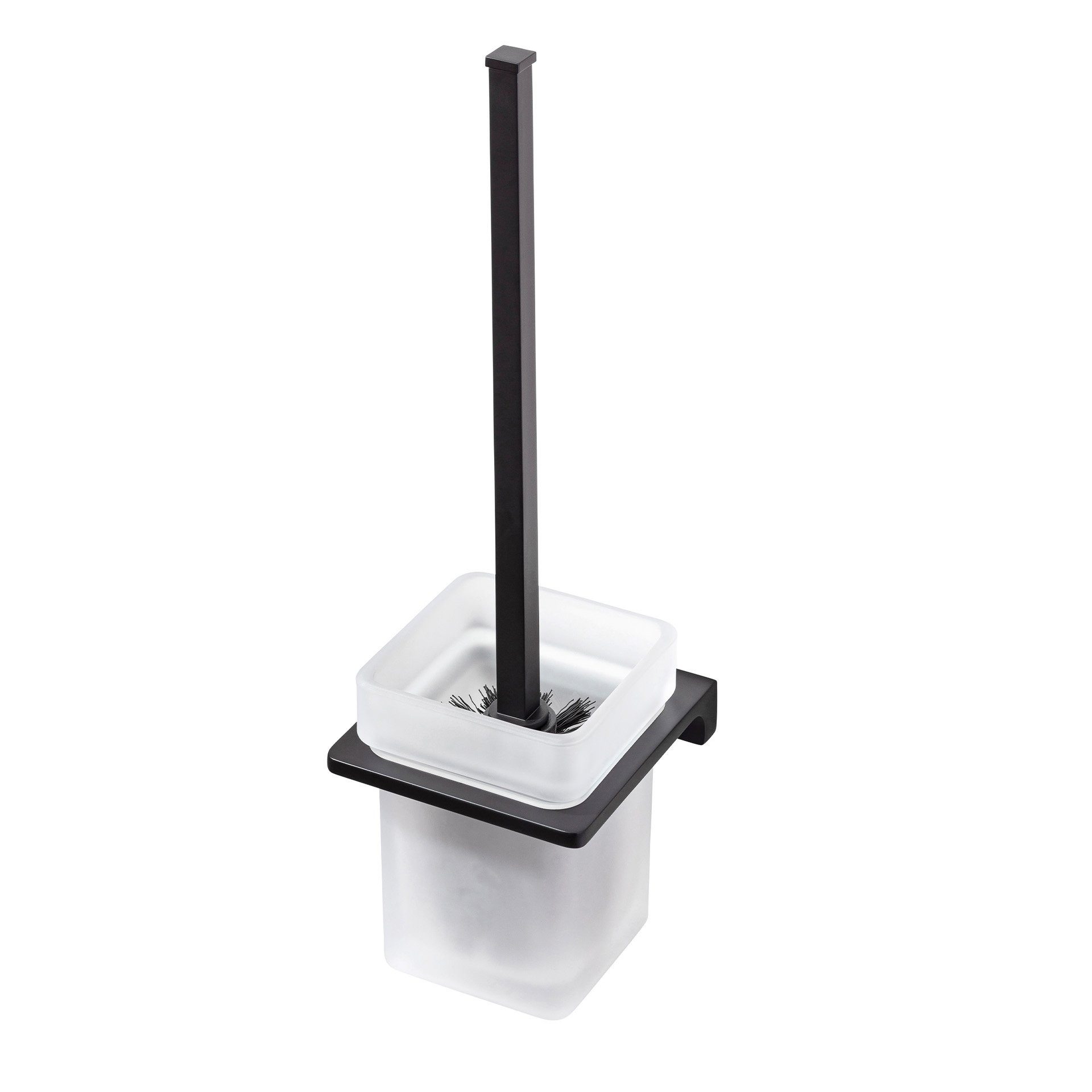 BADEDU WC-Reinigungsbürste SIRIUS Toilettenbürste mit Halter schwarz matt
