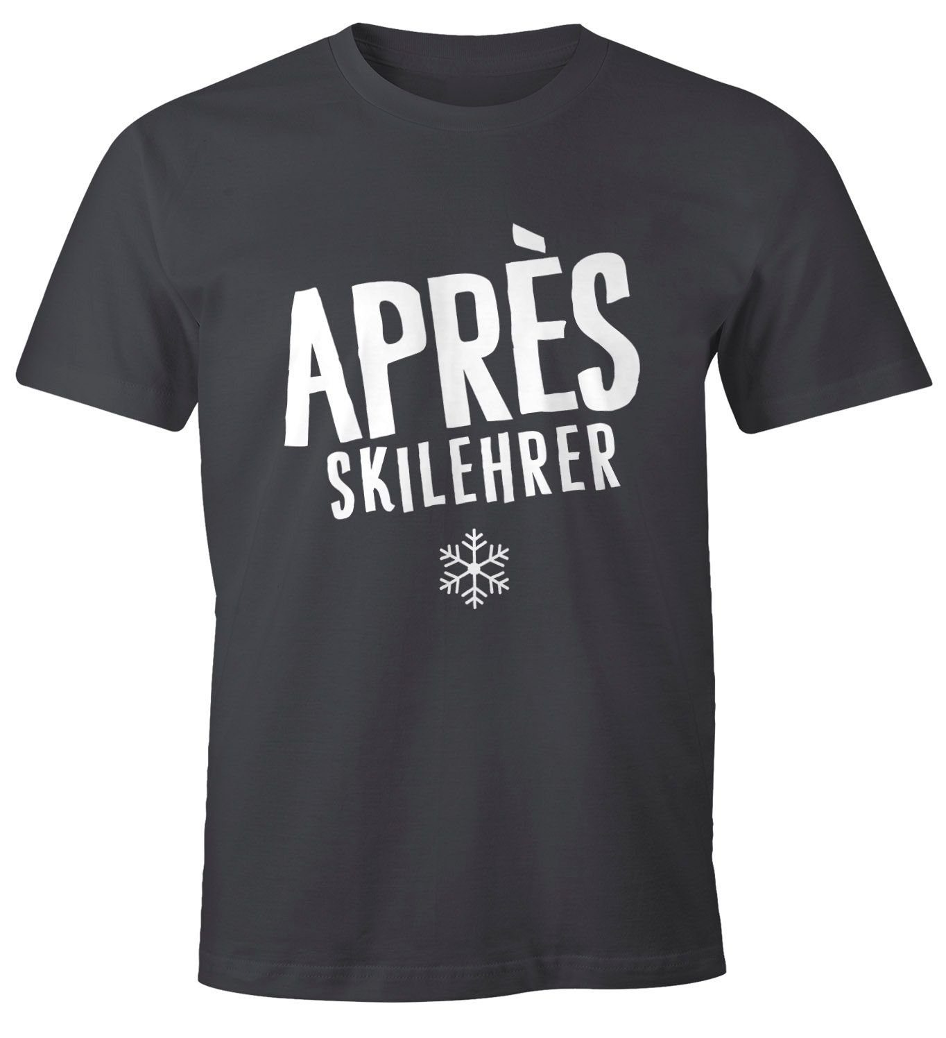 MoonWorks Print-Shirt Apres-Ski Lehrer Herren T-Shirt Fun-Shirt Moonworks® mit Print grau