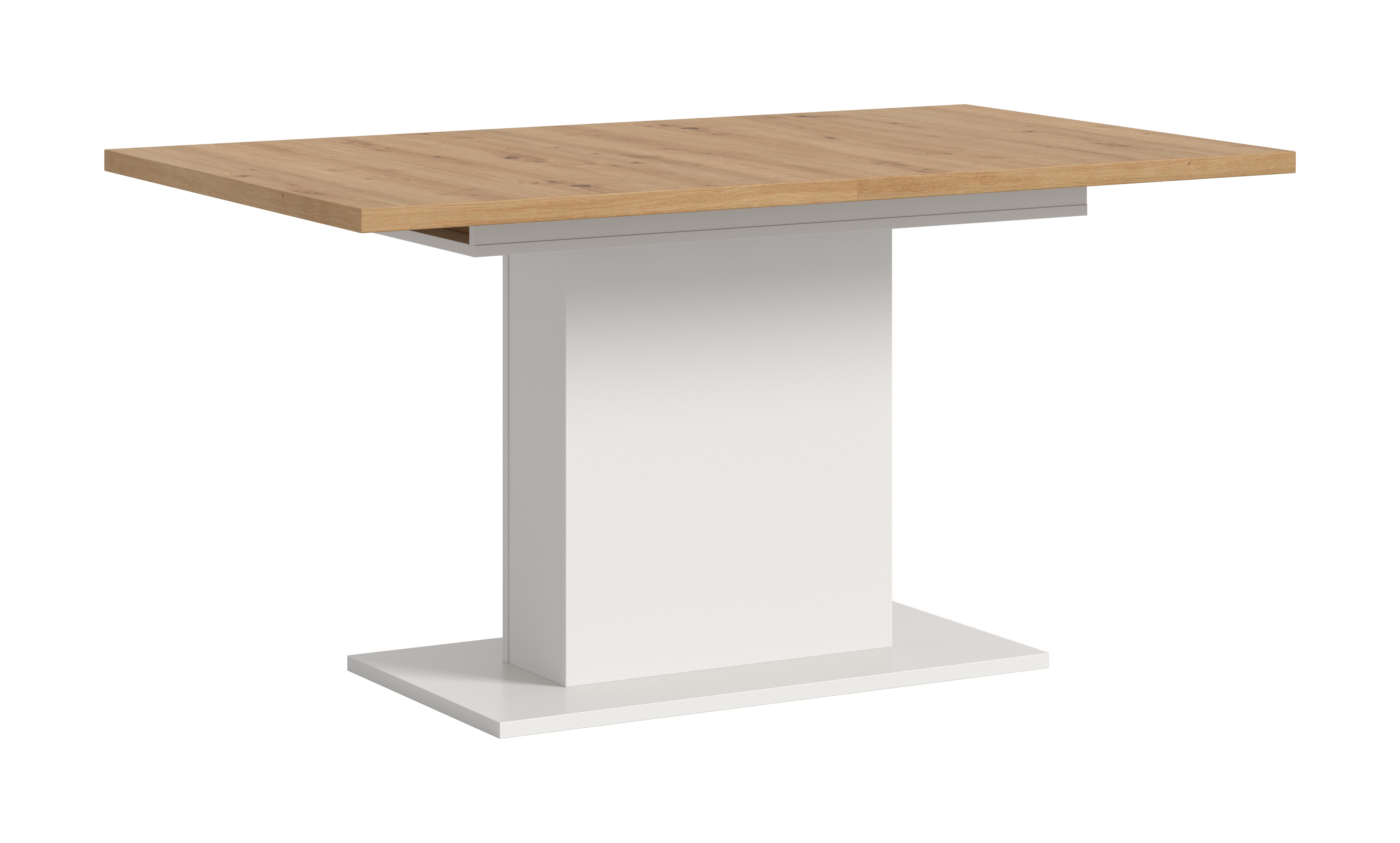 furnling Esstisch Moto, Säulen-Fußgestell, ausziehbar auf 190 cm, melaminbeschichtet