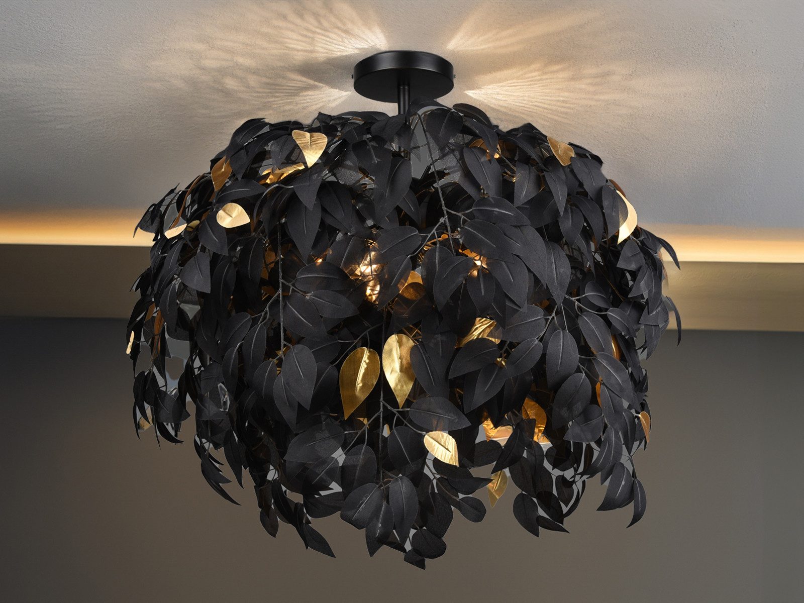 Reality Leuchten LED Deckenleuchte, Dimmfunktion, LED wechselbar, Warmweiß, groß-e ausgefallene Designer-lampe für Esstisch & Treppenhaus, Ø 70cm