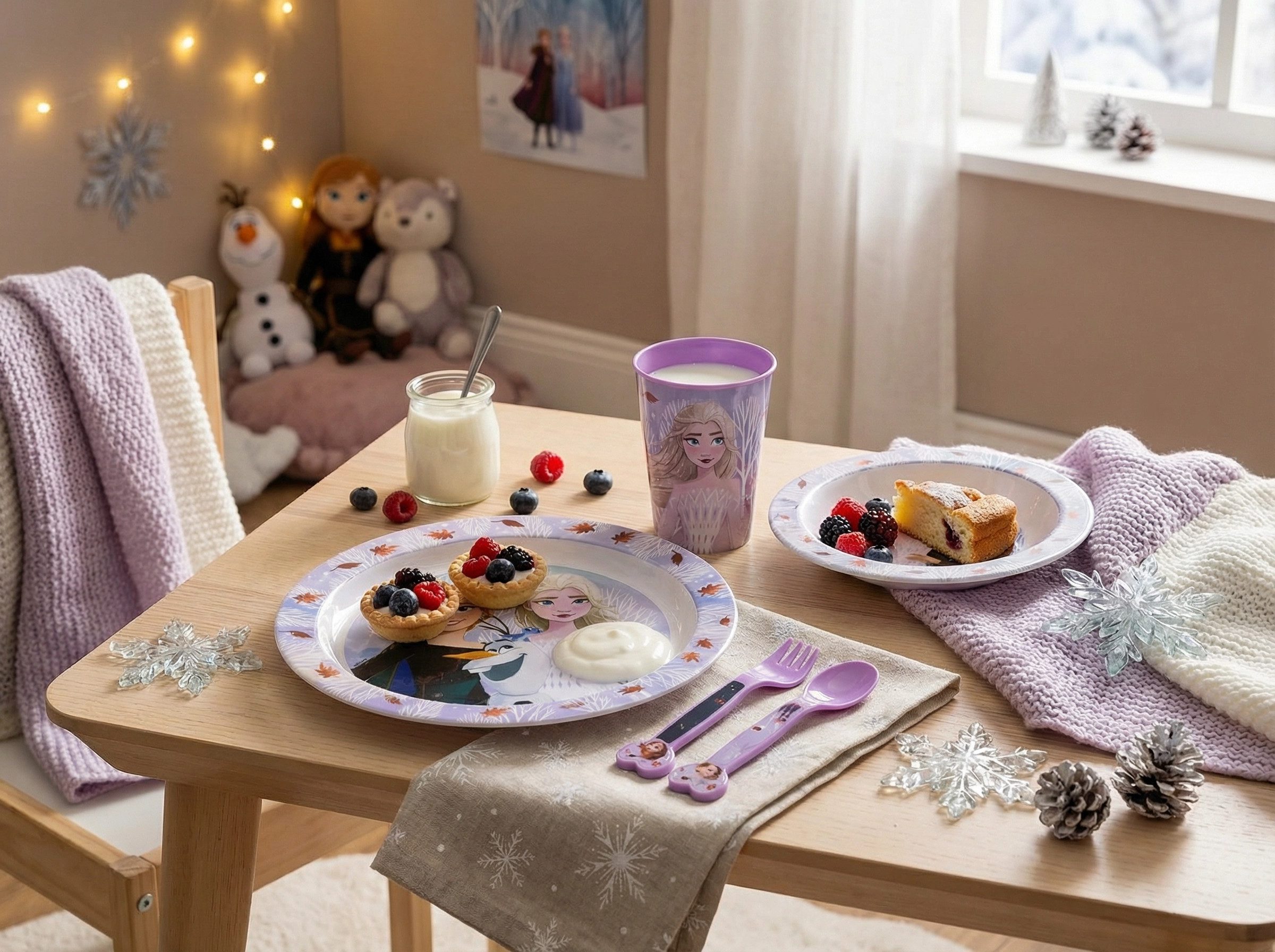 Disney Kindergeschirr-Set Disney Die Eiskönigin Elsa Kinder Geschirr-Set 5 teilig (5-tlg), 1 Personen, Becher, Teller, Schüssel – Bild 5 von 5