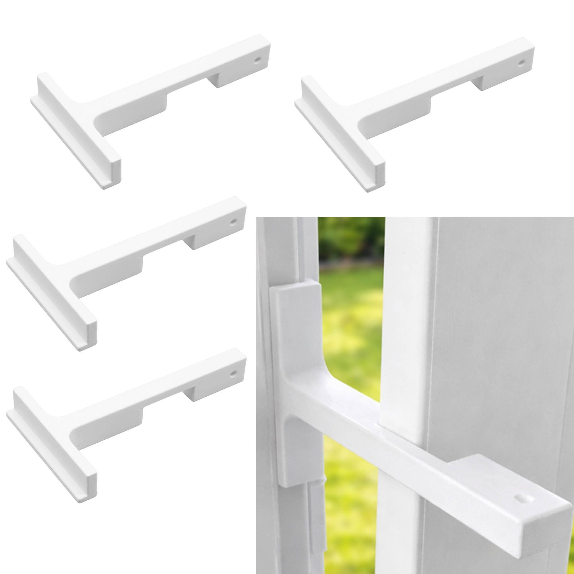 TSB Werk Fensterbeschlag Fensterstopper Fensterfeststeller Fensterhalter (4 St), Kippfensterhalter, Sicherung, Weiß, Zuknallschutz